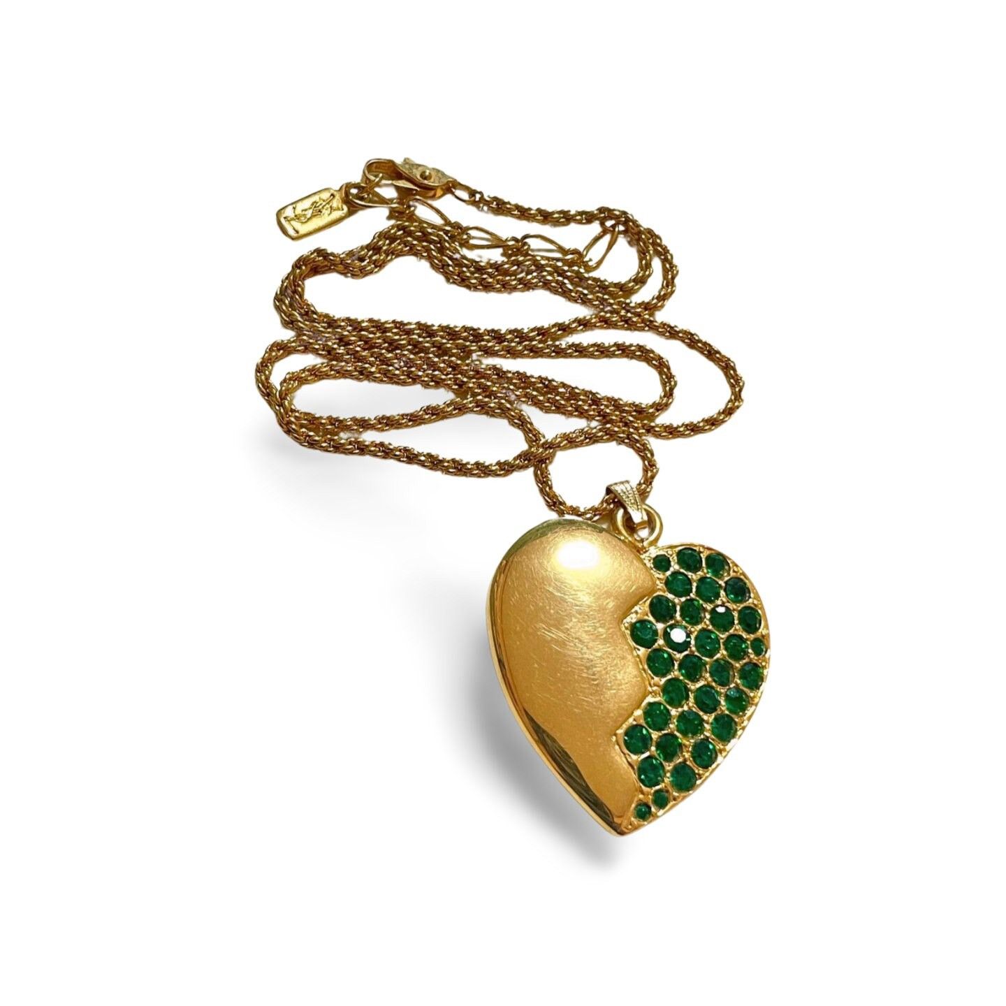 Vintage Yves Saint Laurent chain necklace with heart top