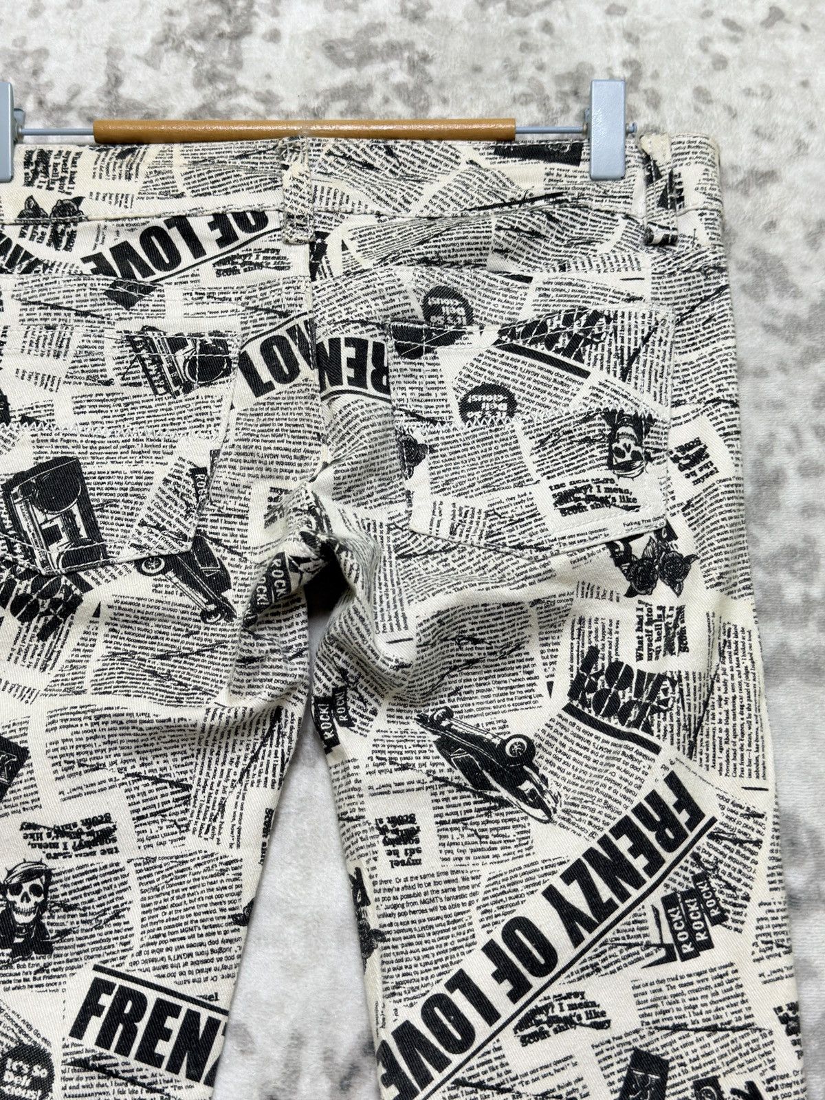Japanese Brand Vintage INDIO Archive Newspaper Print Low Rise Slim Fit Size US 28 / EU 44 - 10 Thumbnail