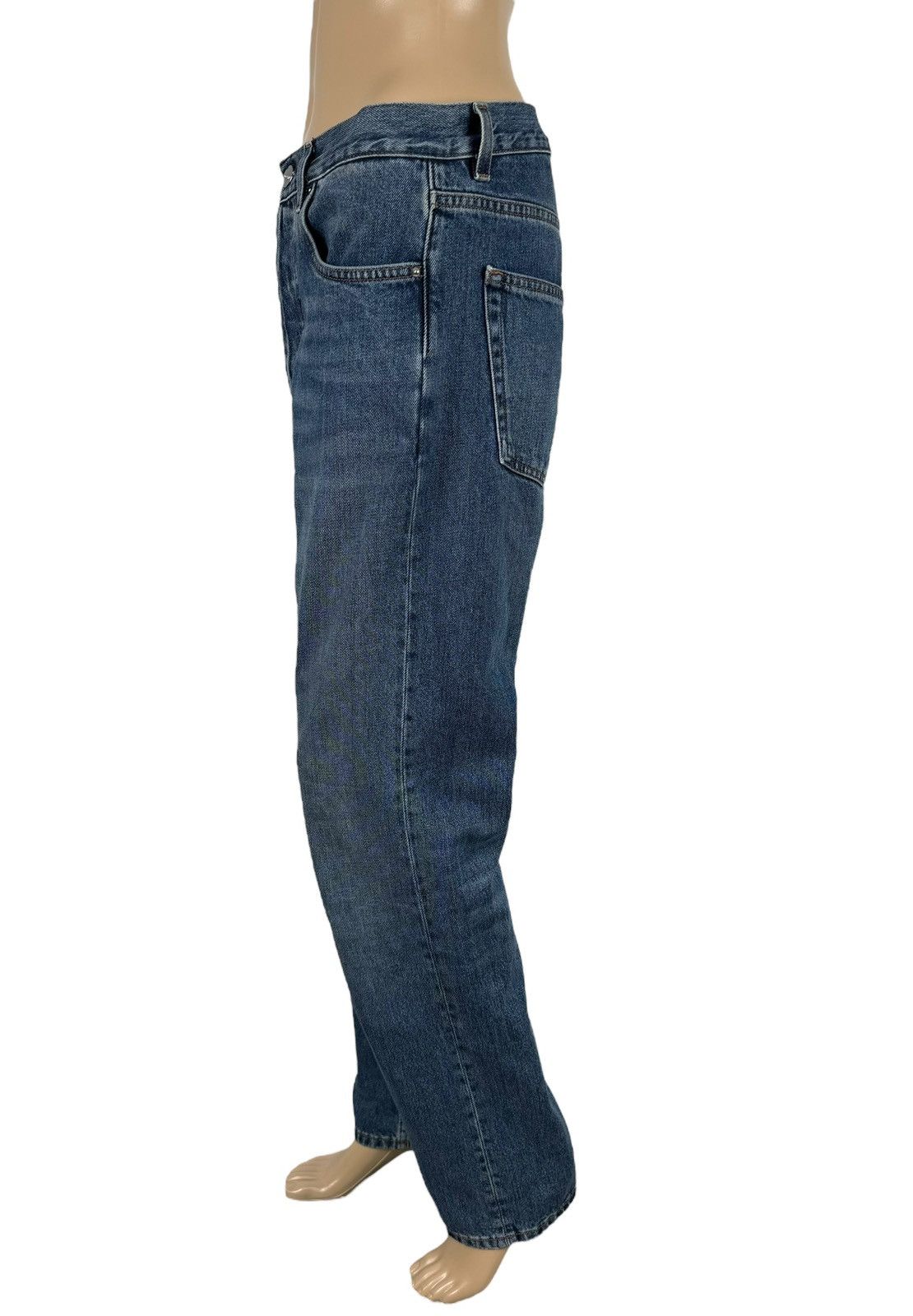 Toteme Toteme Blue Stright Jeans size 27 Leather Badge Size 27" / US 4 / IT 40 - 4 Thumbnail