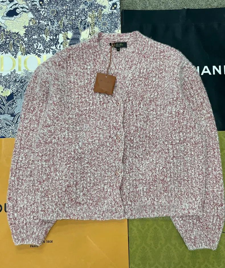 Loro Piana LORO PIANA Rabbit Year Limited Mixed Pink Cashmere Knit Ca Size L / US 10 / IT 46 - 1 Thumbnail