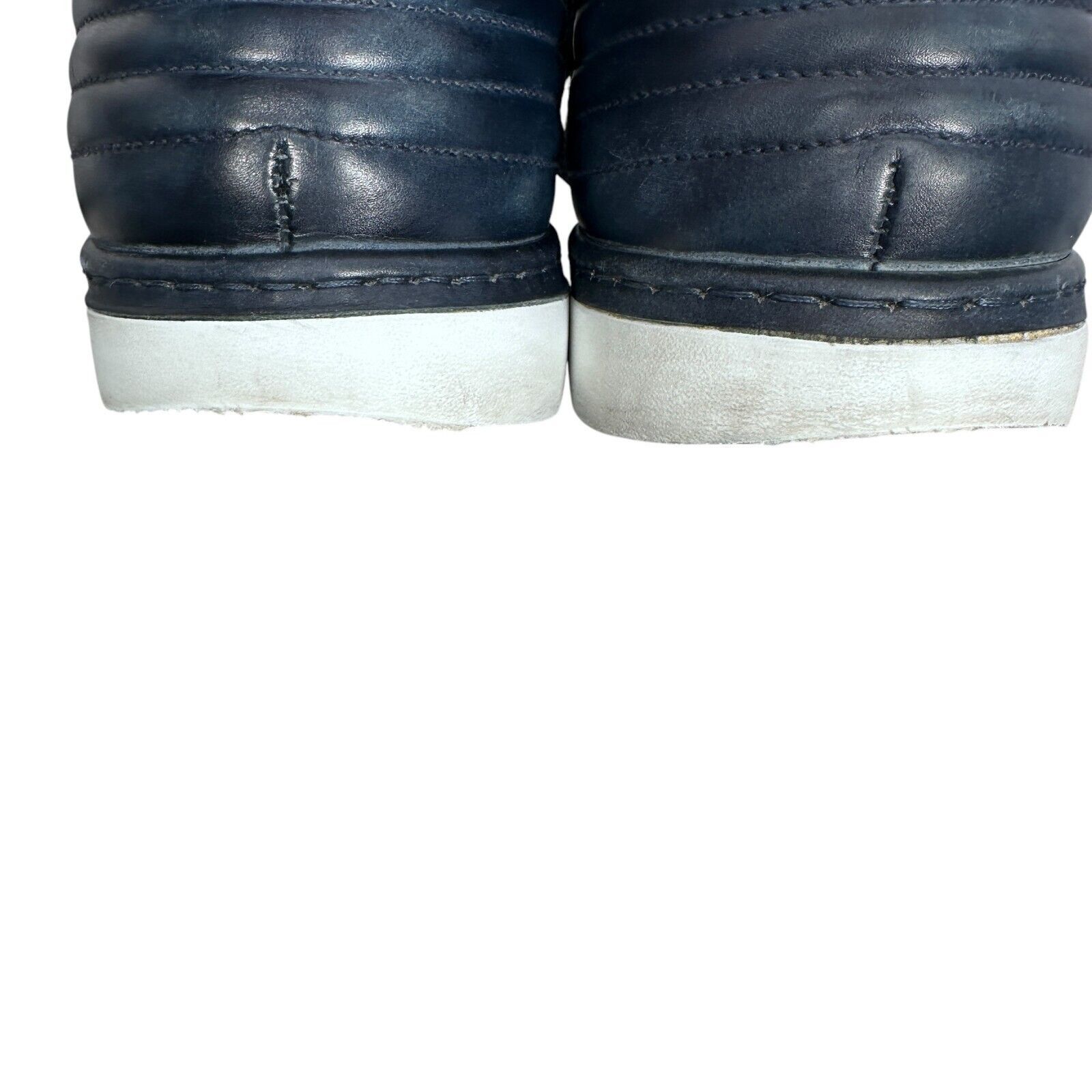 Bontoni Bontoni Burnished Leather Sneakers Men’s 11.5 Dark Blue Size US 11.5 / EU 44-45 - 10 Thumbnail