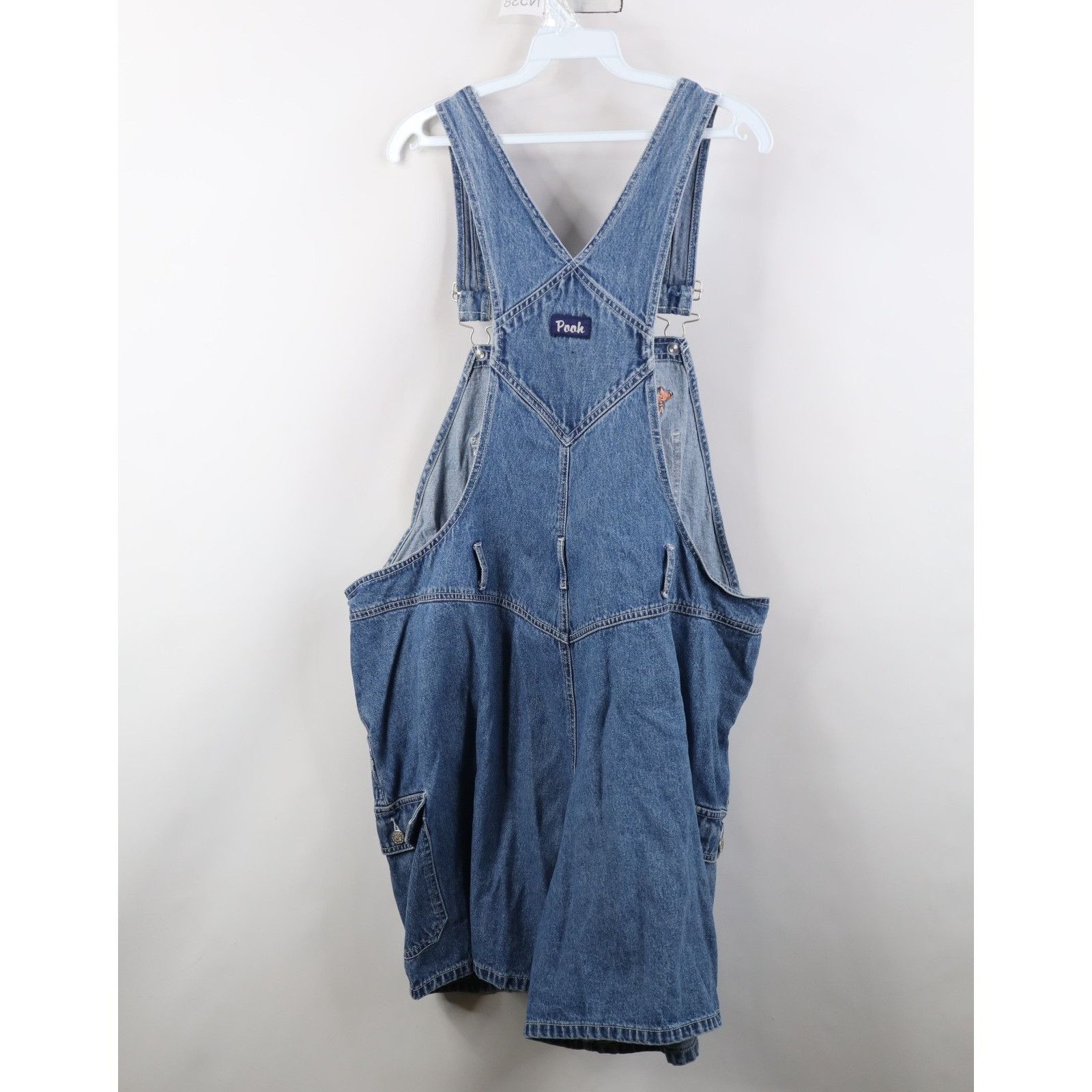 Disney Vintage 90s Disney Winnie the Pooh Denim Jean Shortalls Size 34" / US 12 / IT 48 - 19 Thumbnail