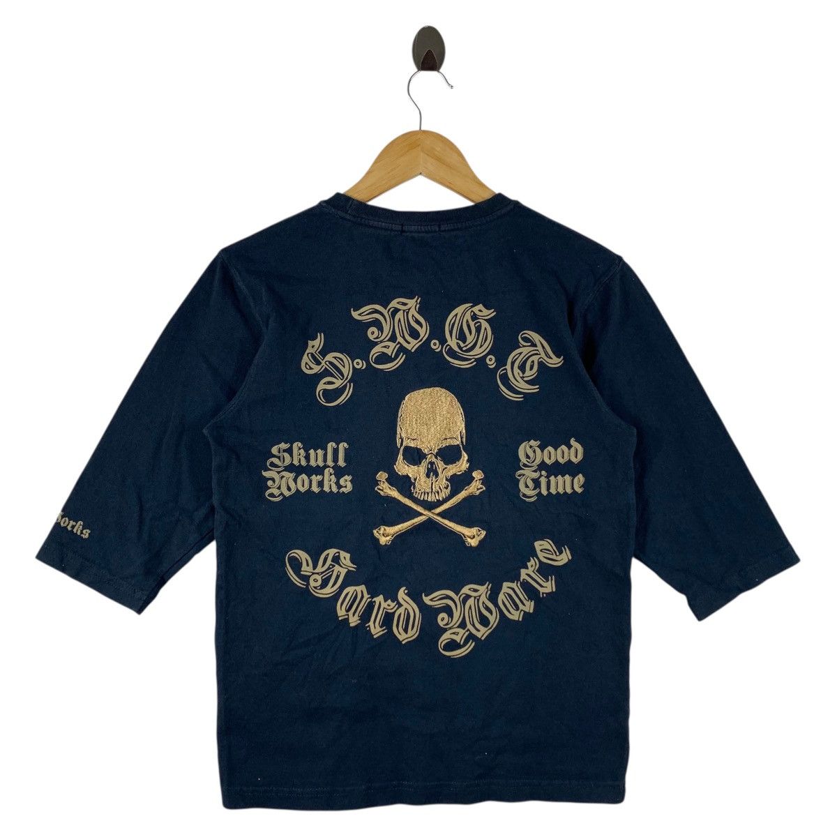 Other Skull Works "Good Time Yard" Graphic 3/4 Sleeve Biker Tee Size US S / EU 44-46 / 1 - 1 Thumbnail