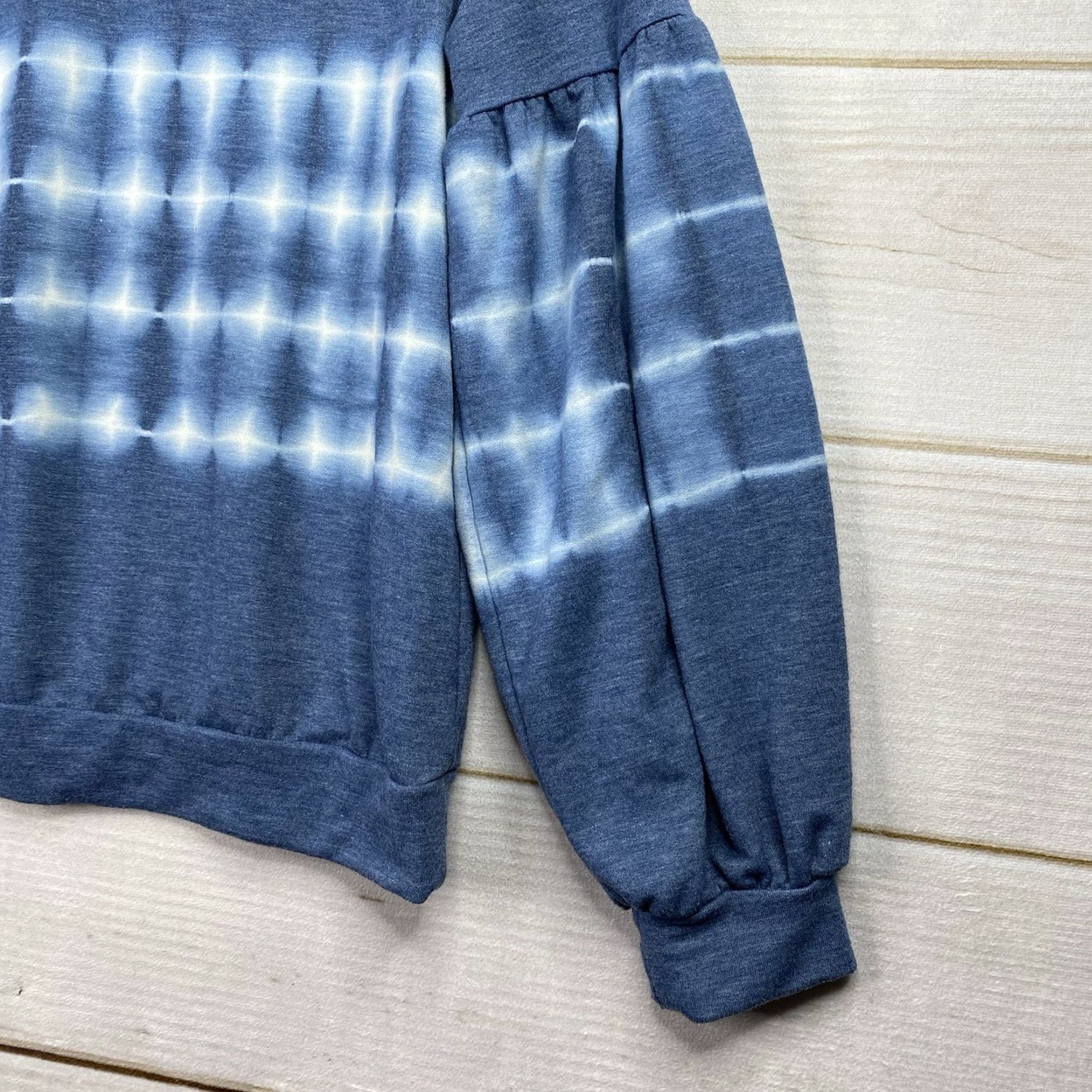 Vintage Knox Rose Sweatshirt TIE DYE Balloon Sleeve Pullover Crew Neck Blue Boho Women’s L Activewear Casual Travel Size L / US 10 / IT 46 - 2 Thumbnail