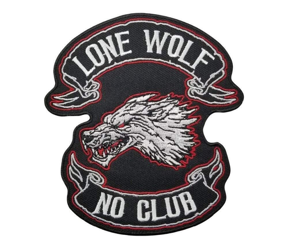 Handmade × Vintage Lone Wolf No Club Logo Embroidered Iron On Patch Size ONE SIZE - 1 Preview