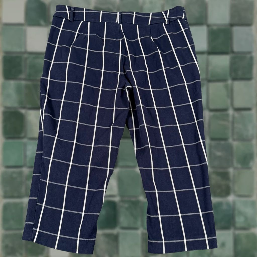 Vintage Time And Tru Dressy Capri Pants Plaid Cropped Navy Blue 14 Women Workwear Casual Cropped Capris with Pockets Size 36" / US 14 / IT 50 - 1 Thumbnail
