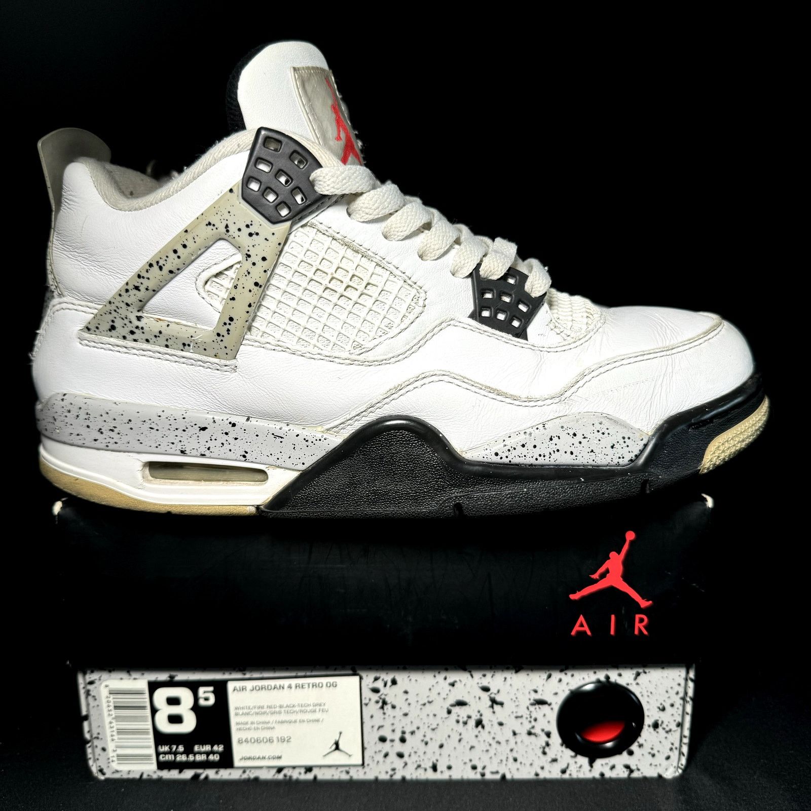 Size 8.5 - Nike Air Jordan 4 Retro OG White Cement 2016
