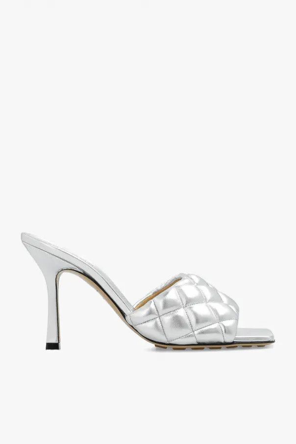 Bottega Veneta o1n1vont1224 Padded Sandal Mules in Silver Size US 6.5 / IT 36.5 - 1 Thumbnail