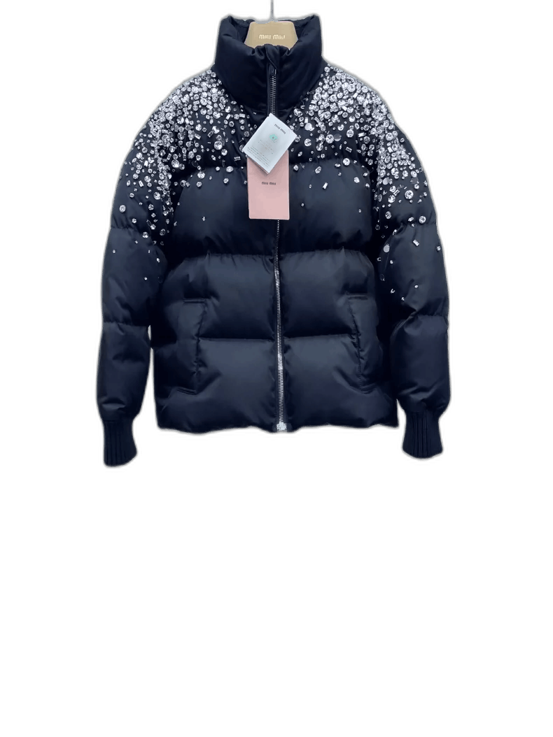 Prada Miumiu Heavy Rhinestone Down Jacket Size US M / EU 48-50 / 2 - 1 Thumbnail