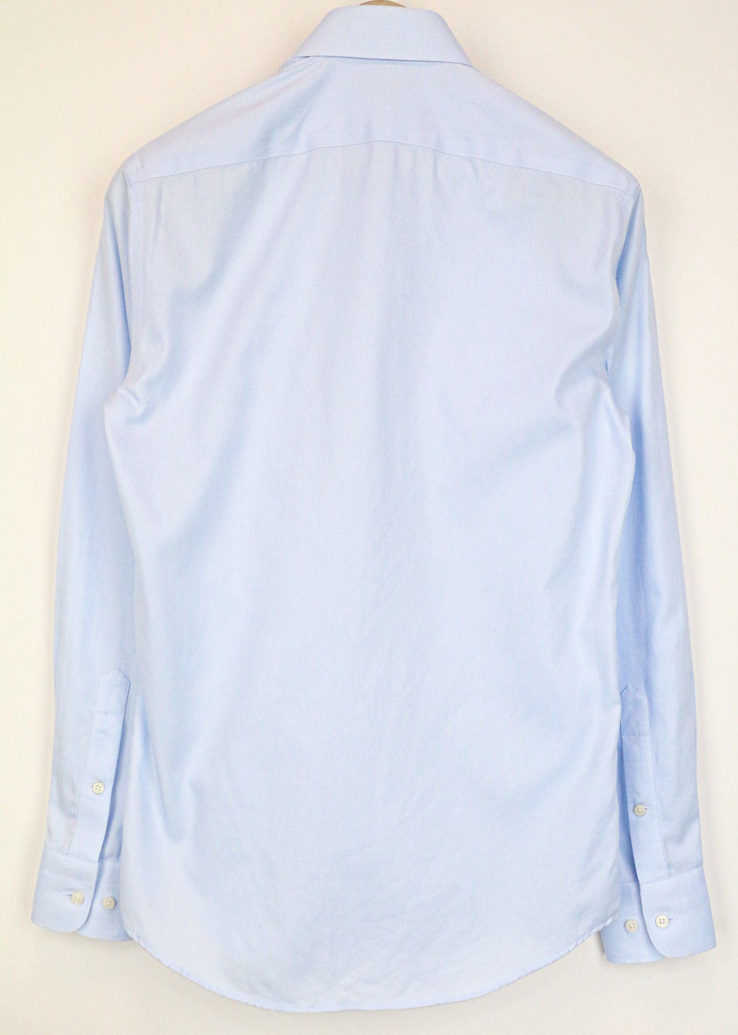 Suitsupply 36/14 Slim Blue Cotton Button-Up Shirt 76118 Size 36R - 2 Thumbnail