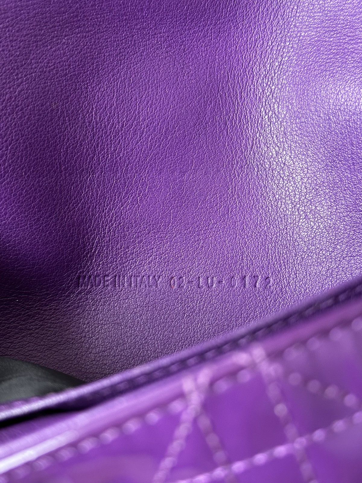 Christian Dior Monsieur × Dior × Vintage Dior Cannage Miss Dior Purple Quilted Patent Promenade Pouch Size ONE SIZE - 10 Thumbnail