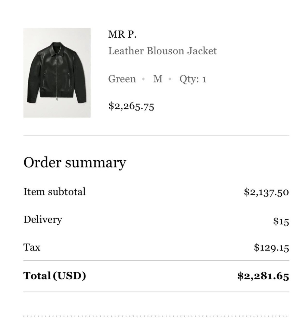 Mr P. Mr. P brand men’s leather jacket. Size US M / EU 48-50 / 2 - 4 Thumbnail