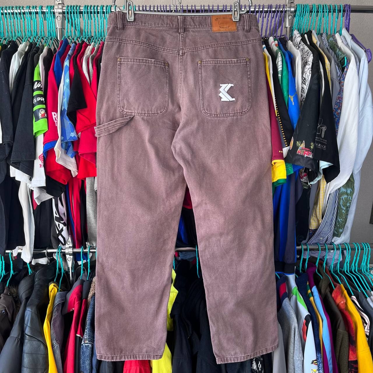 Karl Kani Karl Kani Brown Faded Double Knee Workwear Baggy Denim Pants Size US 34 / EU 50 - 5 Thumbnail