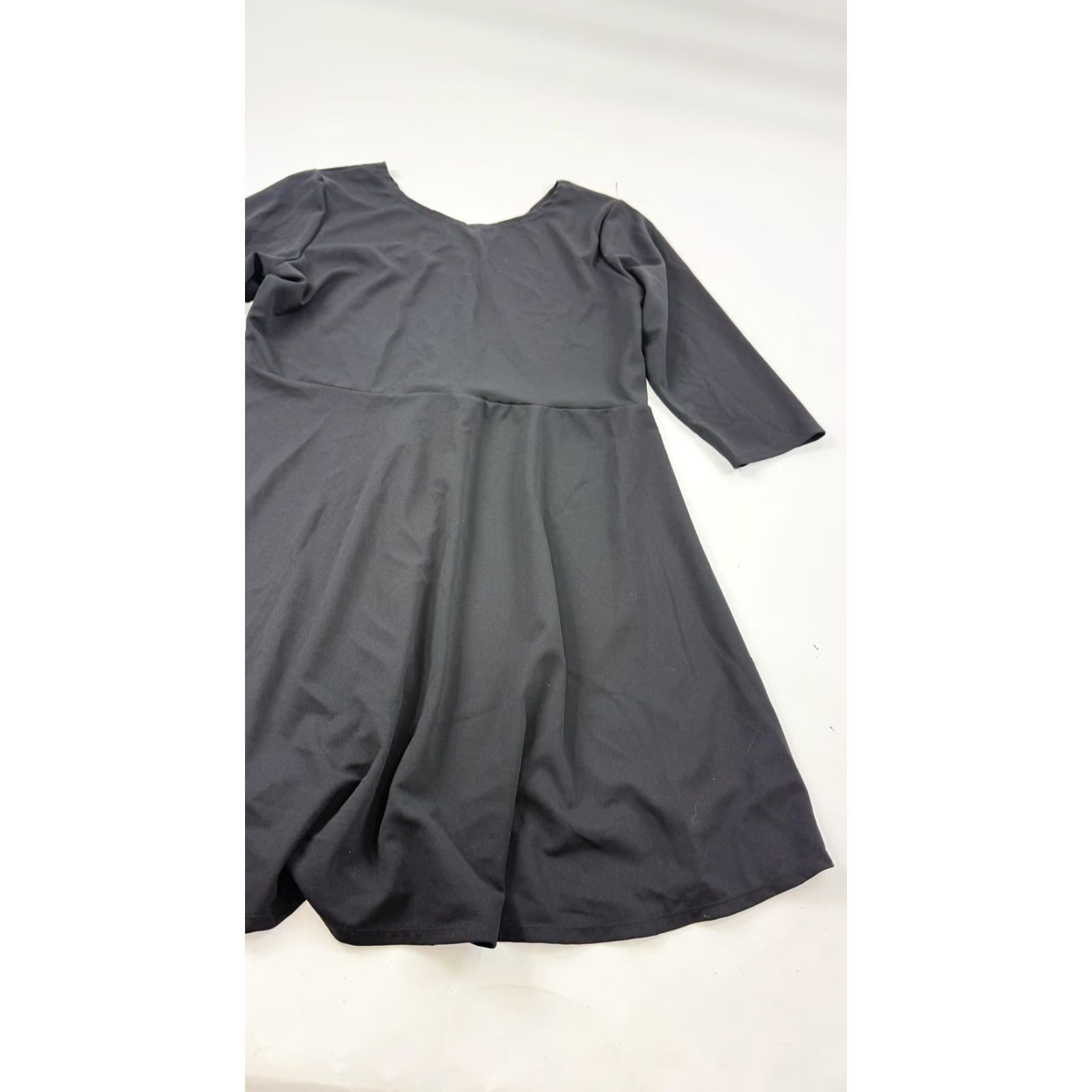CO VKY & CO Dress Womens 3X Black Fit & Flare A Line 3/4 Sleeve Plus Size Stretch Dress Size XXL / US 16-18 / IT 52-54 - 2 Thumbnail