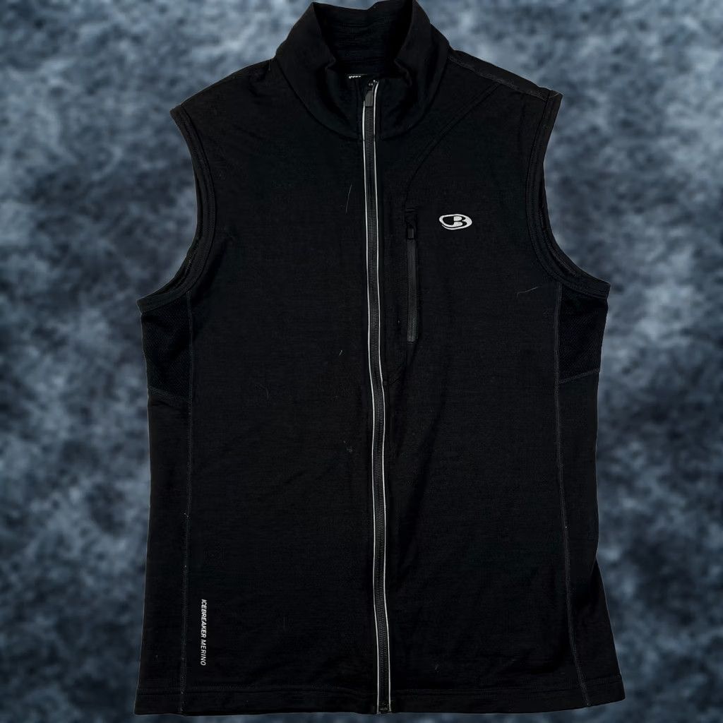 Icebreaker Icebreaker GT Merino Wool Vest Mens Medium Black Full Zip Baselayer Hiking Size US M / EU 48-50 / 2 - 1 Thumbnail