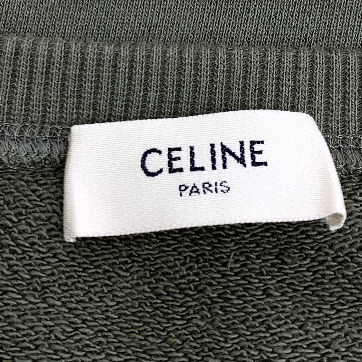 Celine Celine Dark Green Letter Printed Crew Neck Sweatshirt K26WX Size L / US 10 / IT 46 - 6 Thumbnail