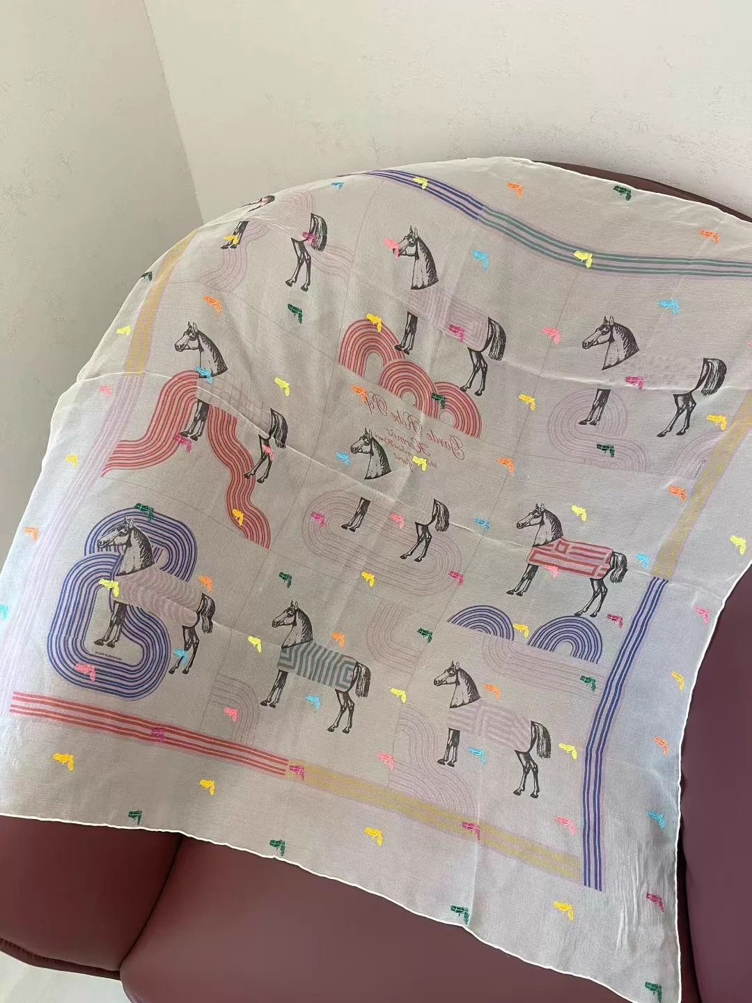 Hermes HERMES Horse Scarf 80x80 Like New Size ONE SIZE - 2 Thumbnail