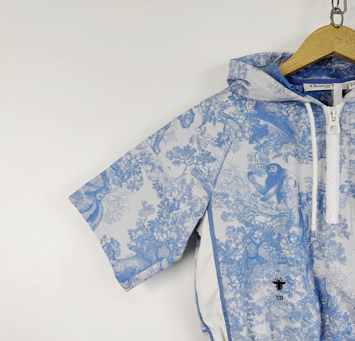 Dior Dior blue animal forest print waist tie hooded dress K12 Size XXS / US 00 / IT 34 - 5 Thumbnail