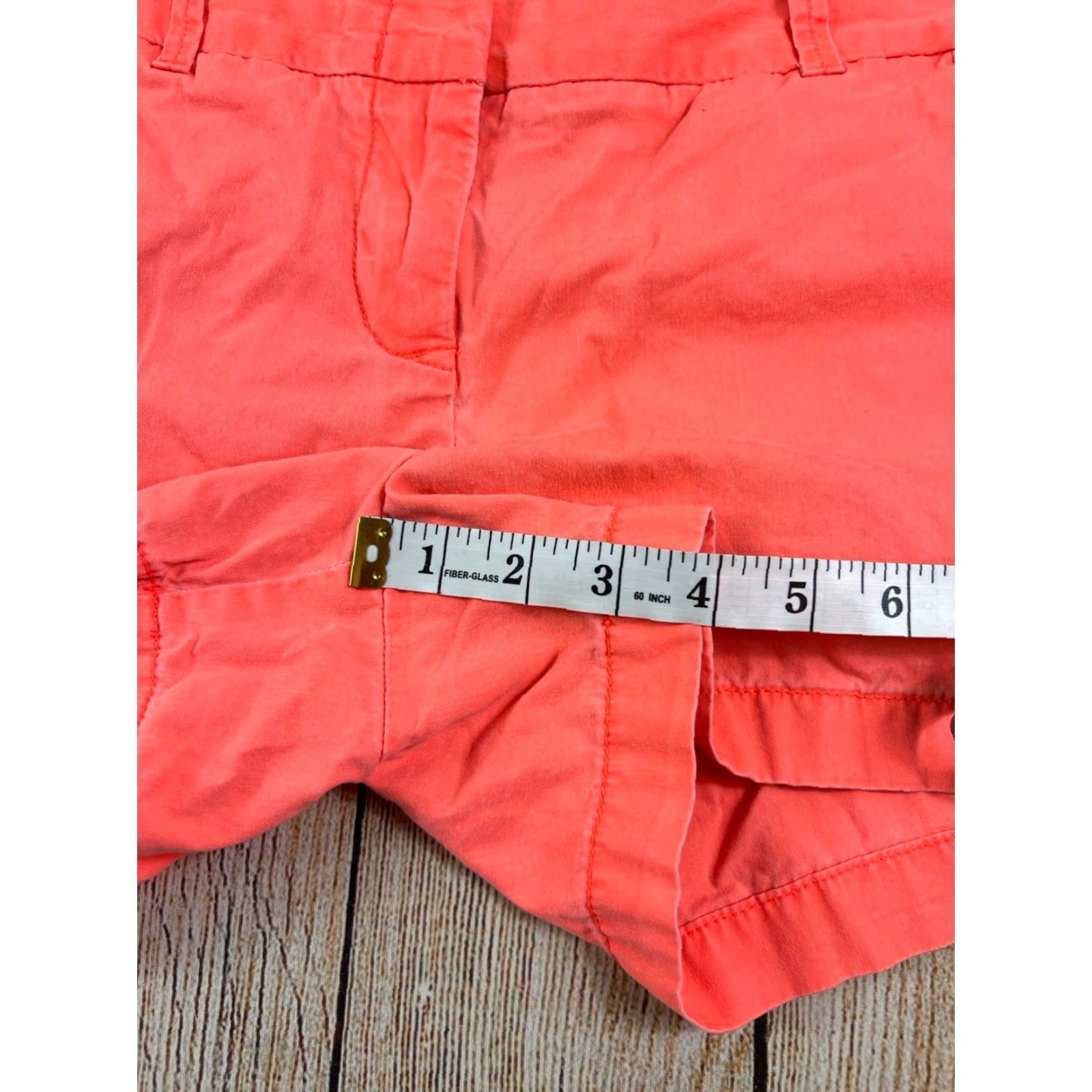 J.Crew J.CREW Women’s Chino Shorts Orange 100% Cotton Size 6 Pockets Flat Front 4 in Inseam Vintage? No (Regular) Spring Summer Beach Walking Preppy Size 28" / US 6 / IT 42 - 6 Thumbnail