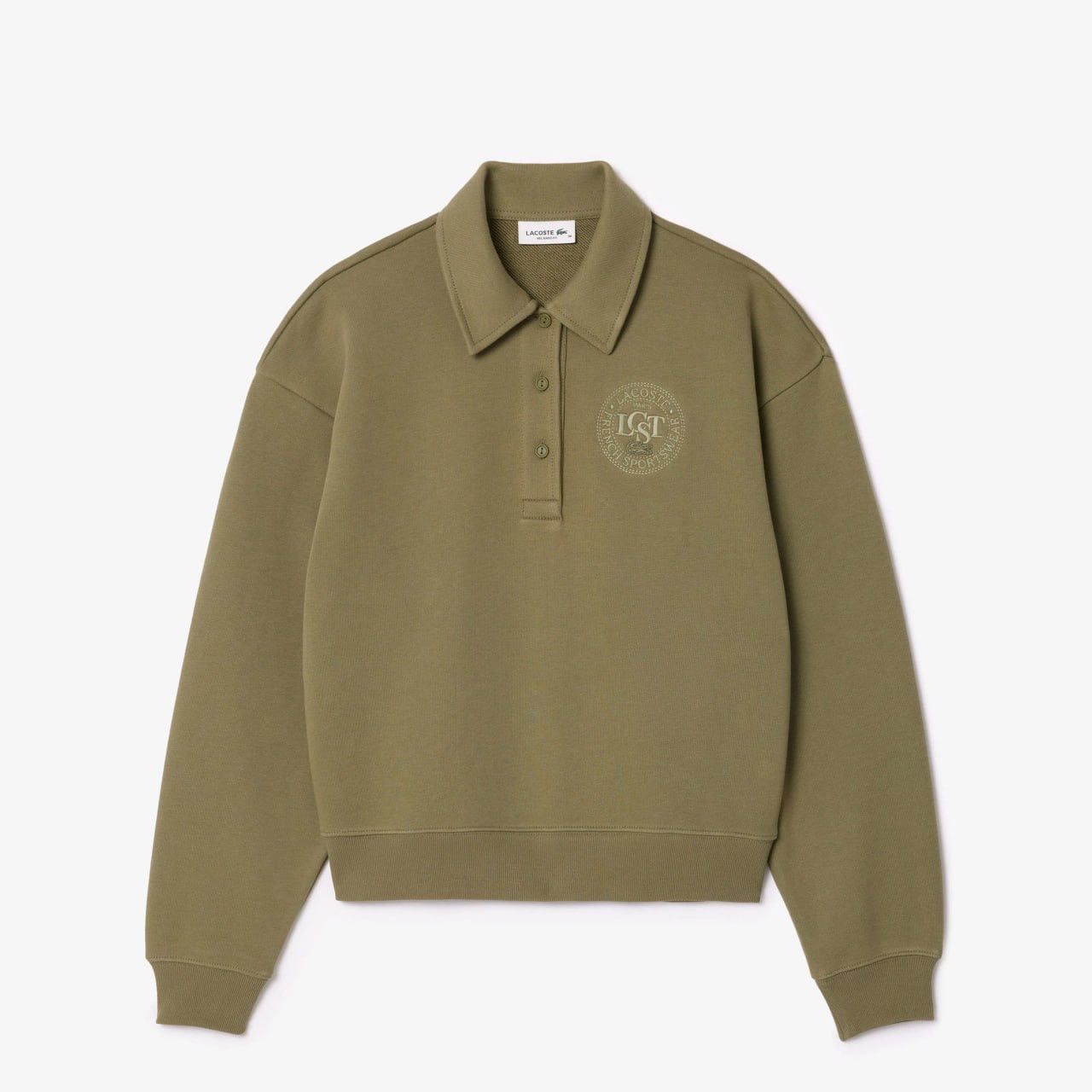 Lacoste Lacoste Kadın Relaxed Fit Polo Yaka Haki Sweatshirt Size XS / US 0-2 / IT 36-38 - 1 Thumbnail