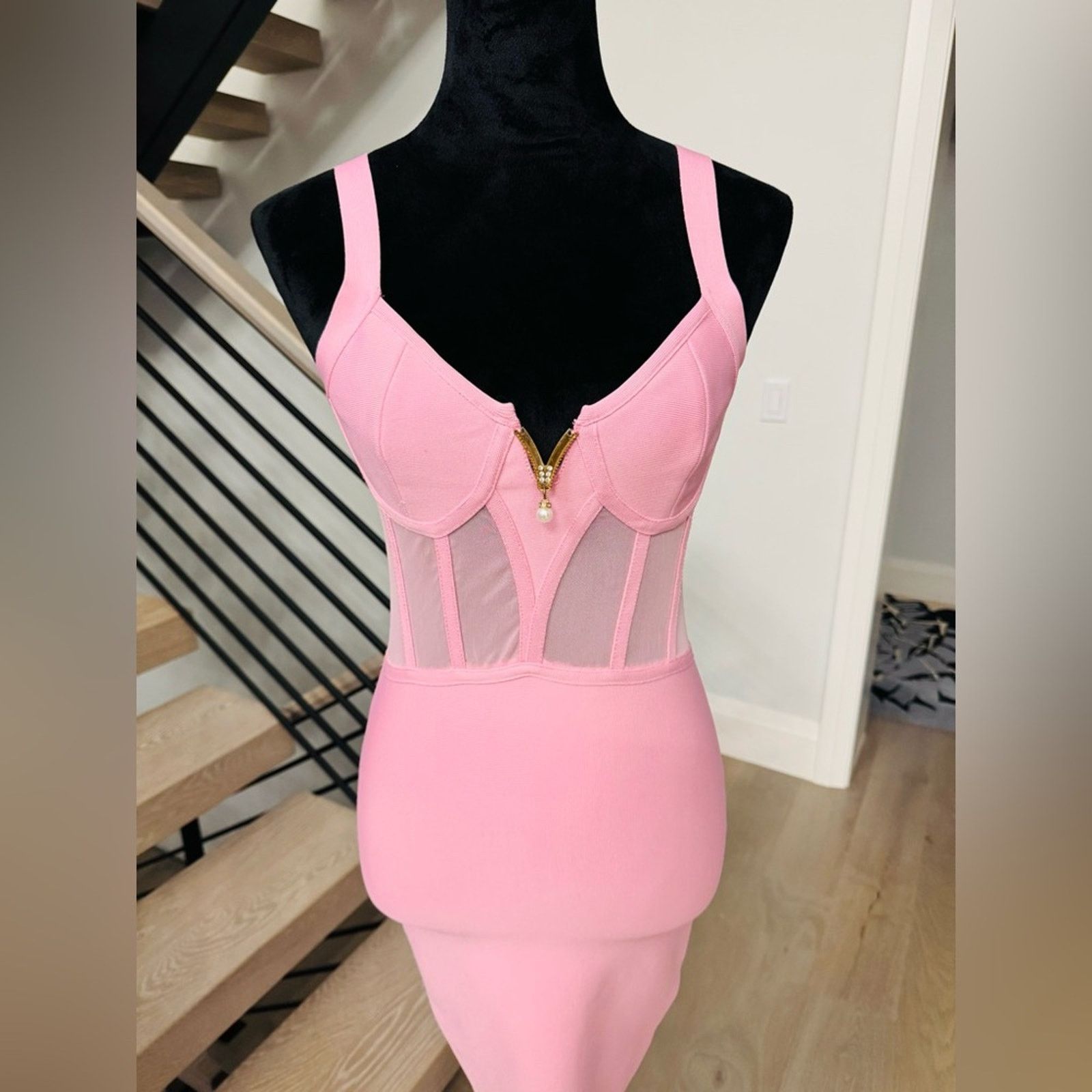Other Elegant Pink Bodycon Glam Mesh Club Dress size S Size S / US 4 / IT 40 - 5 Thumbnail