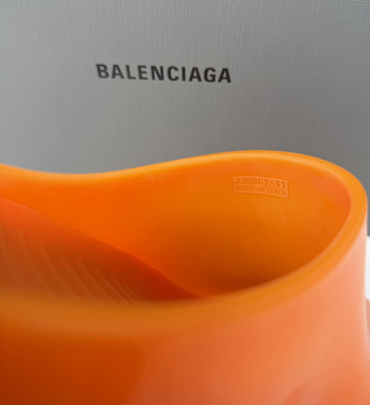 Balenciaga Balenciaga Technoclog Shiny Rubber Mules Orange Size US 8 / EU 41 - 6 Thumbnail