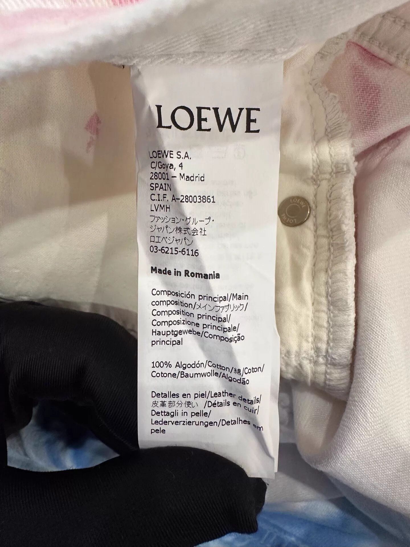 Loewe Loewe women's pink & blue tie-dye leather patch logo jeans Size 26" / US 2 / IT 38 - 7 Thumbnail