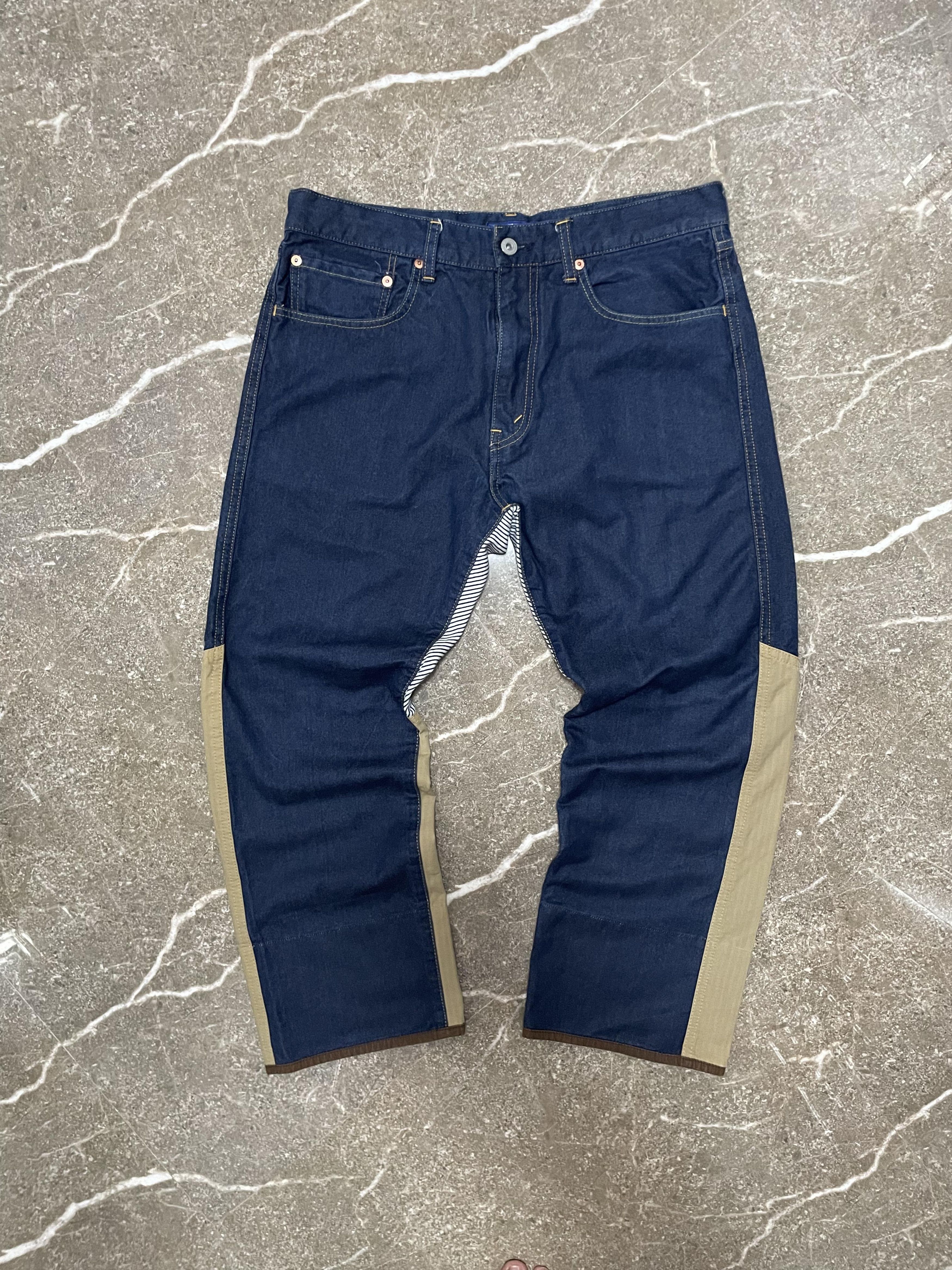 Comme des Garcons × Japanese Brand × Junya Watanabe Junya Watanabe CDG - denim hickory pants - Hybrid AD2018 Size US 34 / EU 50 - 1 Thumbnail