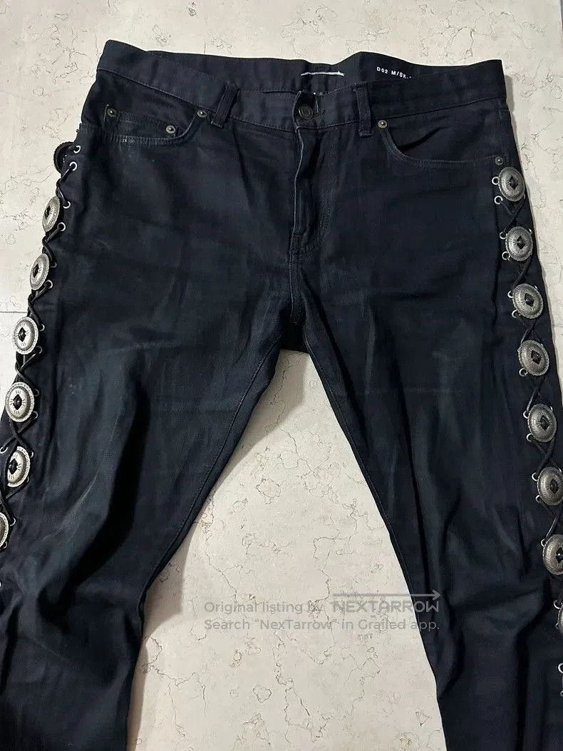 Saint Laurent Paris Saint Laurent Paris Woven silver buckle jeans. Size US 32 / EU 48 - 2 Thumbnail