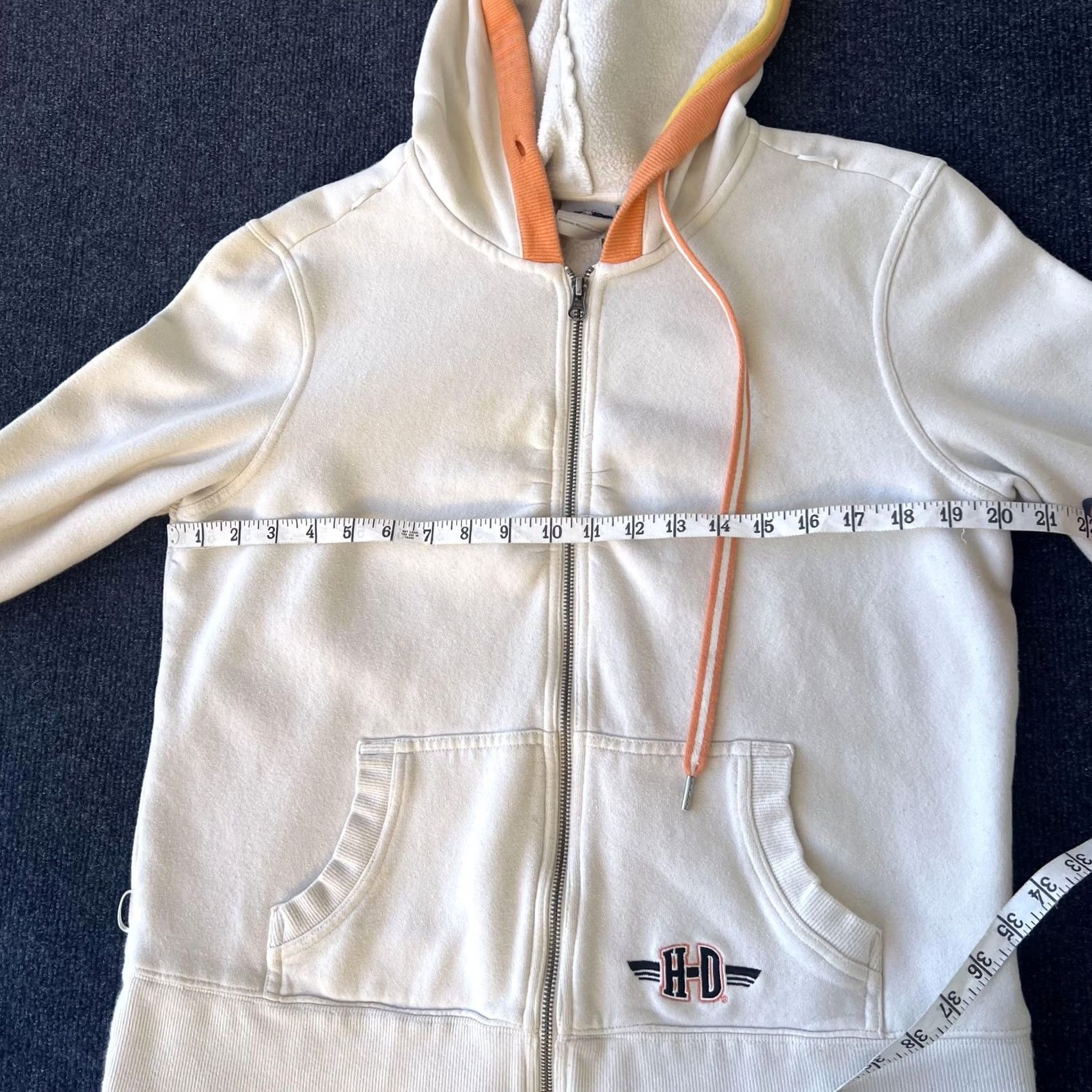 Harley Davidson Harley-Davidson Hoodie Womens Medium White Full Zip Hooded Sweatshirt 97409-14VW Size L / US 10 / IT 46 - 6 Thumbnail