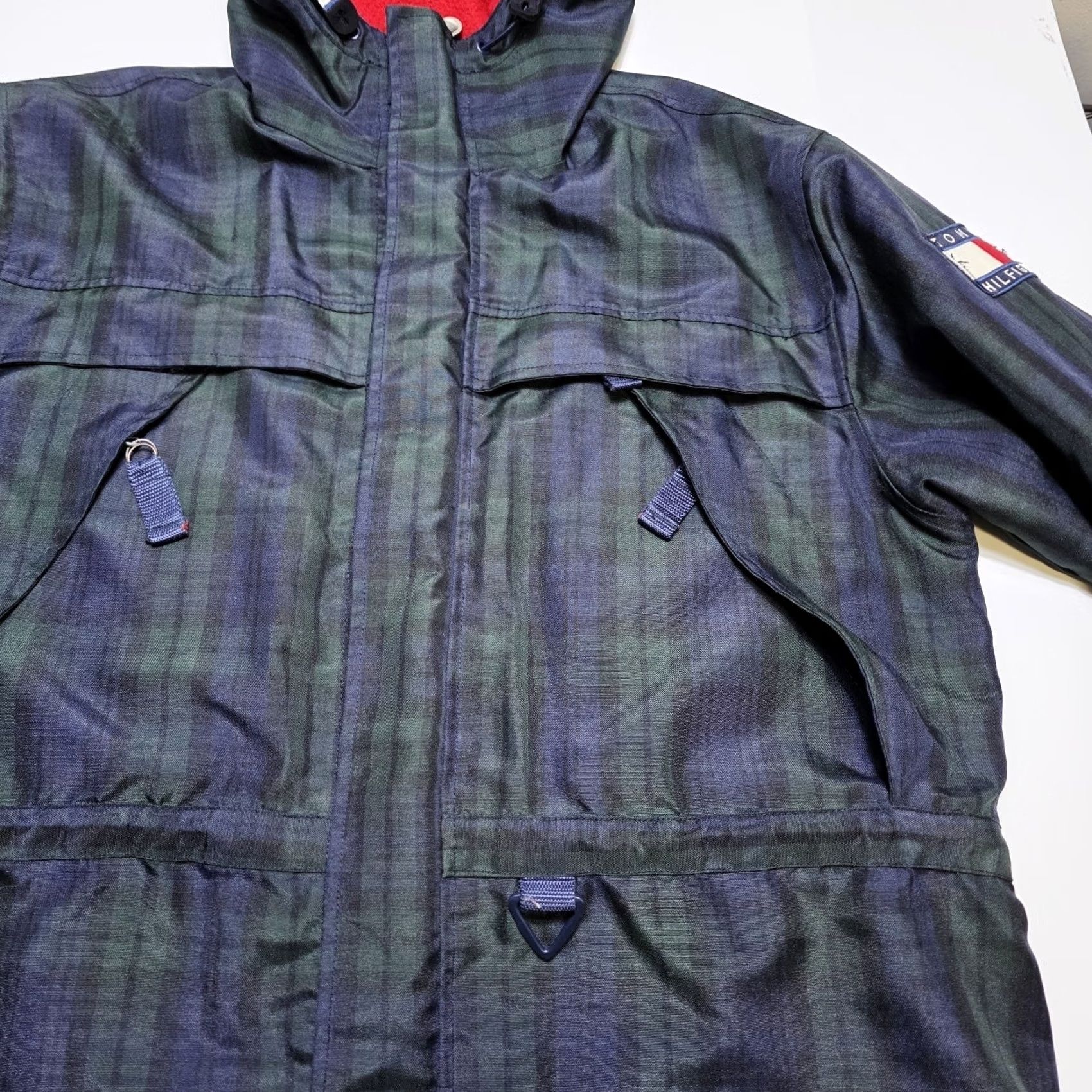 Tommy Hilfiger VINTAGE Tommy Hilfiger Parka Jacket Full Zip Hooded Plaid Blue Green Small 90s Mens Size US S / EU 44-46 / 1 - 6 Thumbnail