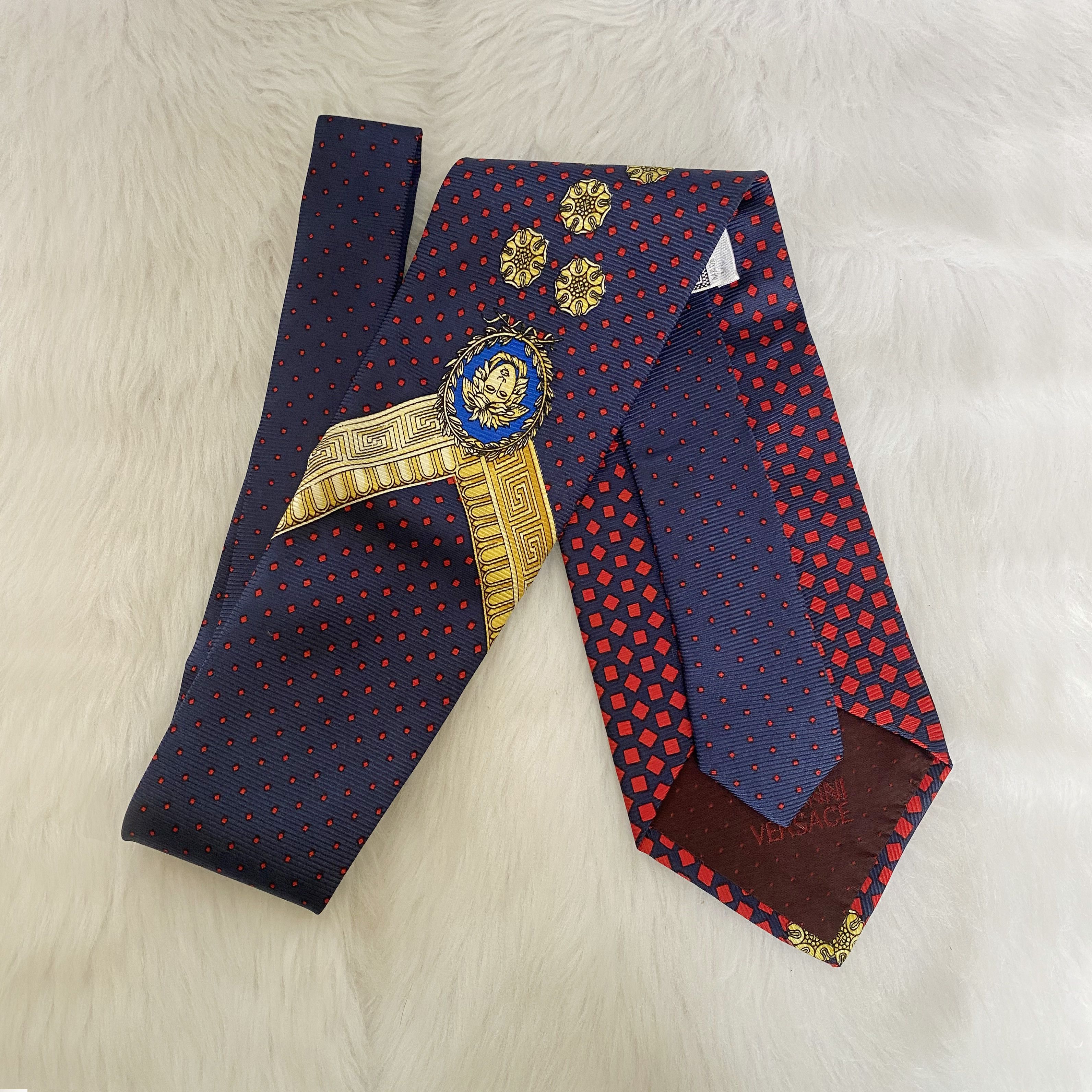 Versace × Vintage Lot of 2 Vintage Medusa Silk Ties Neckties Size ONE SIZE - 3 Thumbnail
