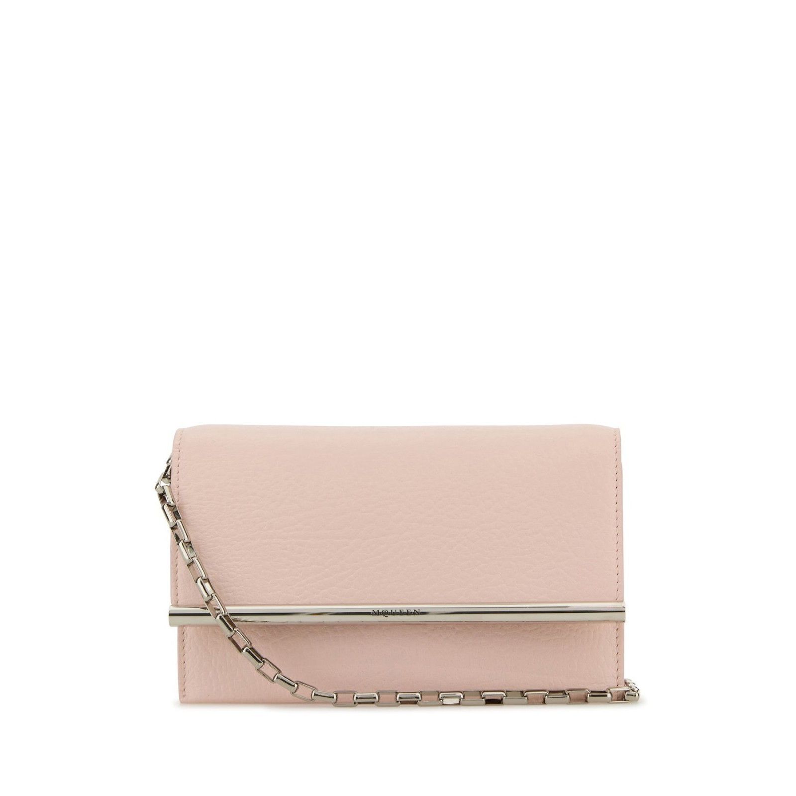 ALEXANDER MCQUEEN Cross Bar Mini Pink Leather Crossbody Bag