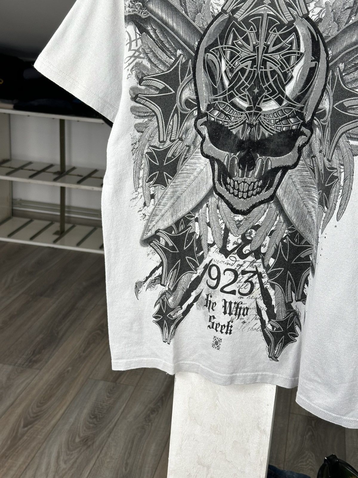 Vintage Crazy Y2K Skull Affliction Style Tee Size US M / EU 48-50 / 2 - 4 Thumbnail