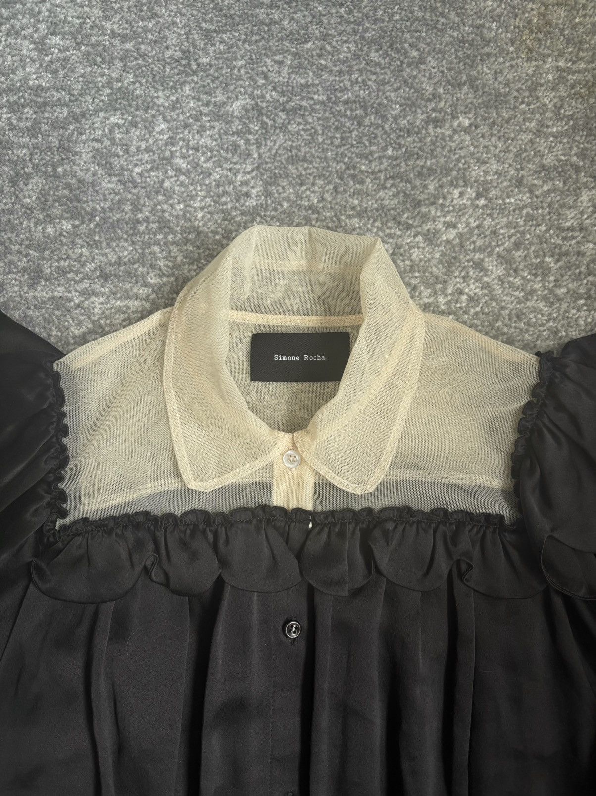 Simone Rocha Simone Rocha Silk Dress with Tulle Shoulder Size S / US 4 / IT 40 - 3 Thumbnail