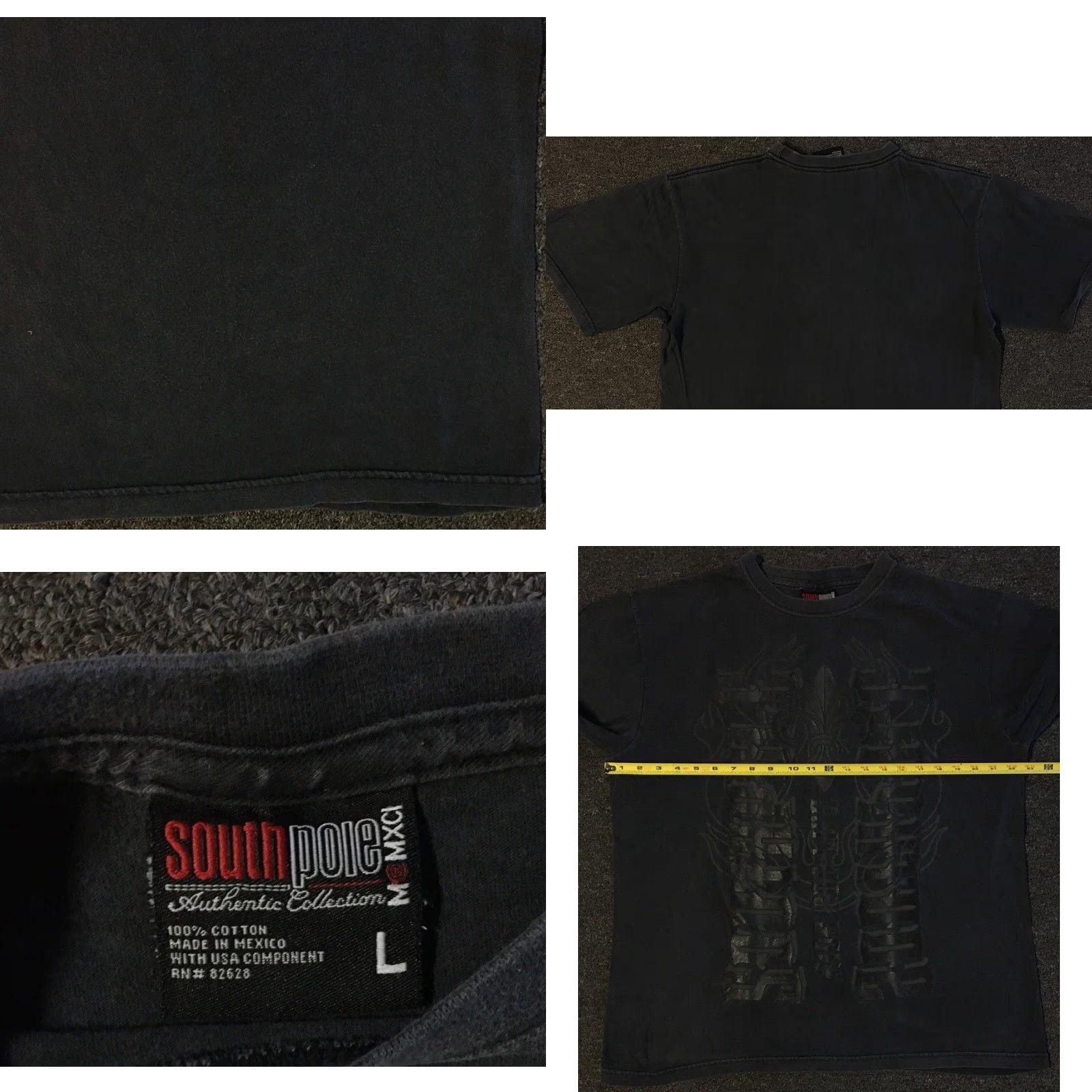 JNCO VINTAGE South Pole Shirt L Black 90s Y2K Affliction Fire Emo Grunge Tapout Jnco AOP Striped Printed Mens T-Shirt Size US L / EU 52-54 / 3 - 9 Thumbnail