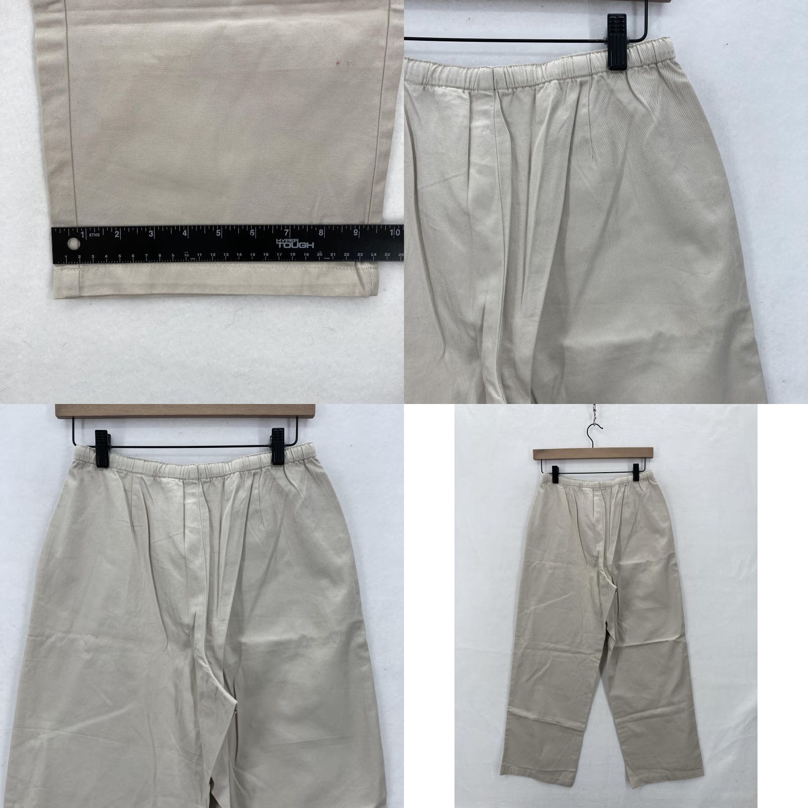 Eddie Bauer Eddie Bauer Pants Womens 4 Khaki Elastic Waist Drawstring Pockets Utility Patch Pockets Chino Straight Leg 28 In Beige/Twill Cotton Size 27" / US 4 / IT 40 - 9 Thumbnail