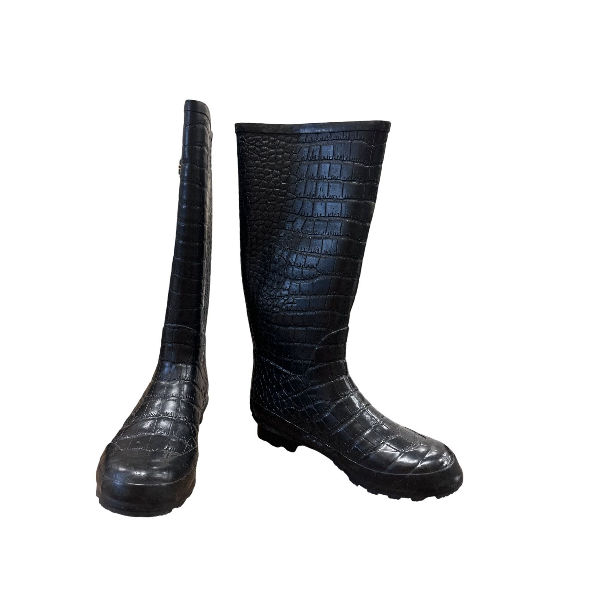 Other Khombu Womens Black Crocodile-Embossed Rain & Snow Boots Siz Size US 10 / IT 40 - 1 Thumbnail
