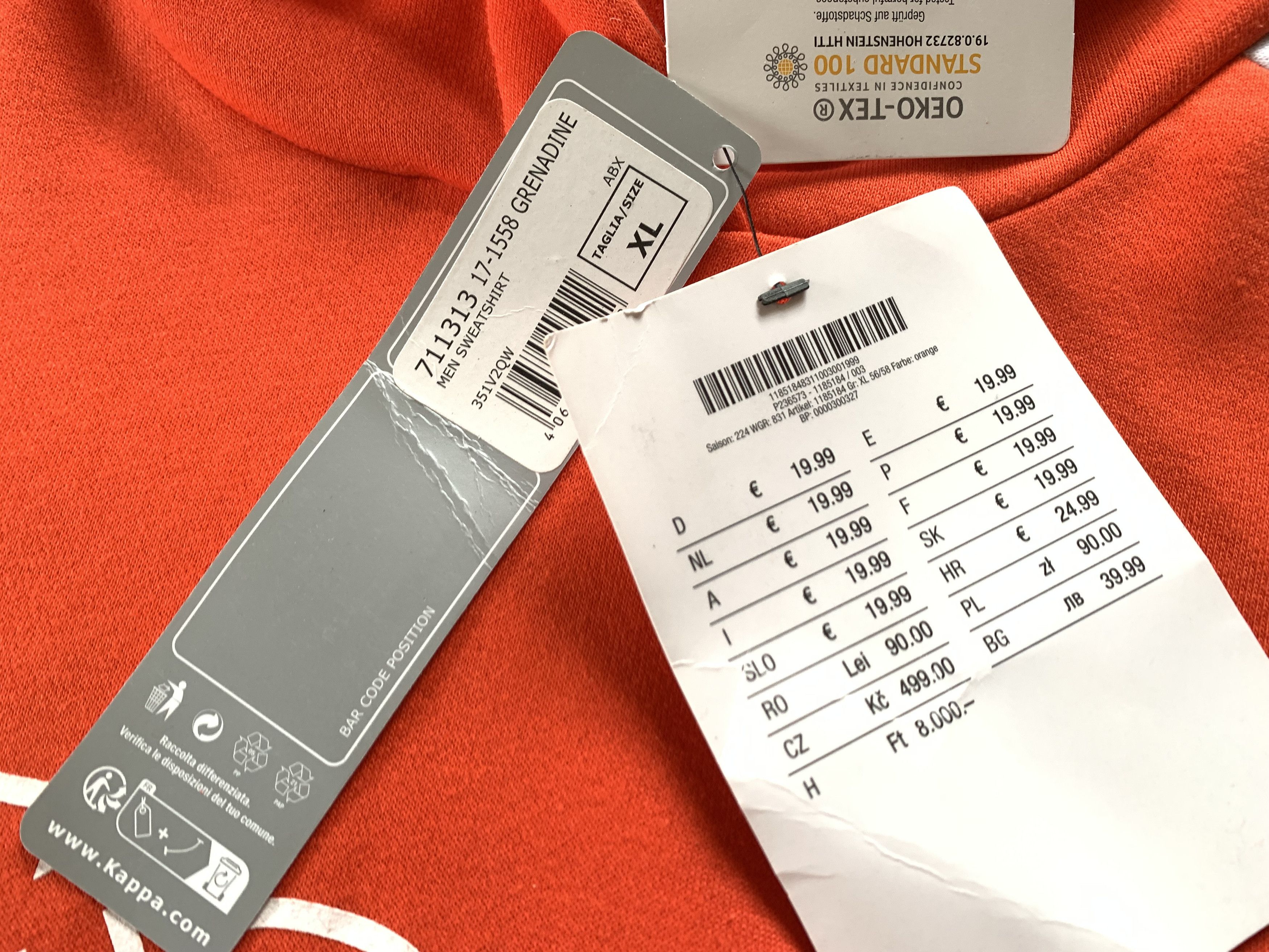 Kappa Kappa New Orange Cotton Hoodie Size US XL / EU 56 / 4 - 6 Thumbnail