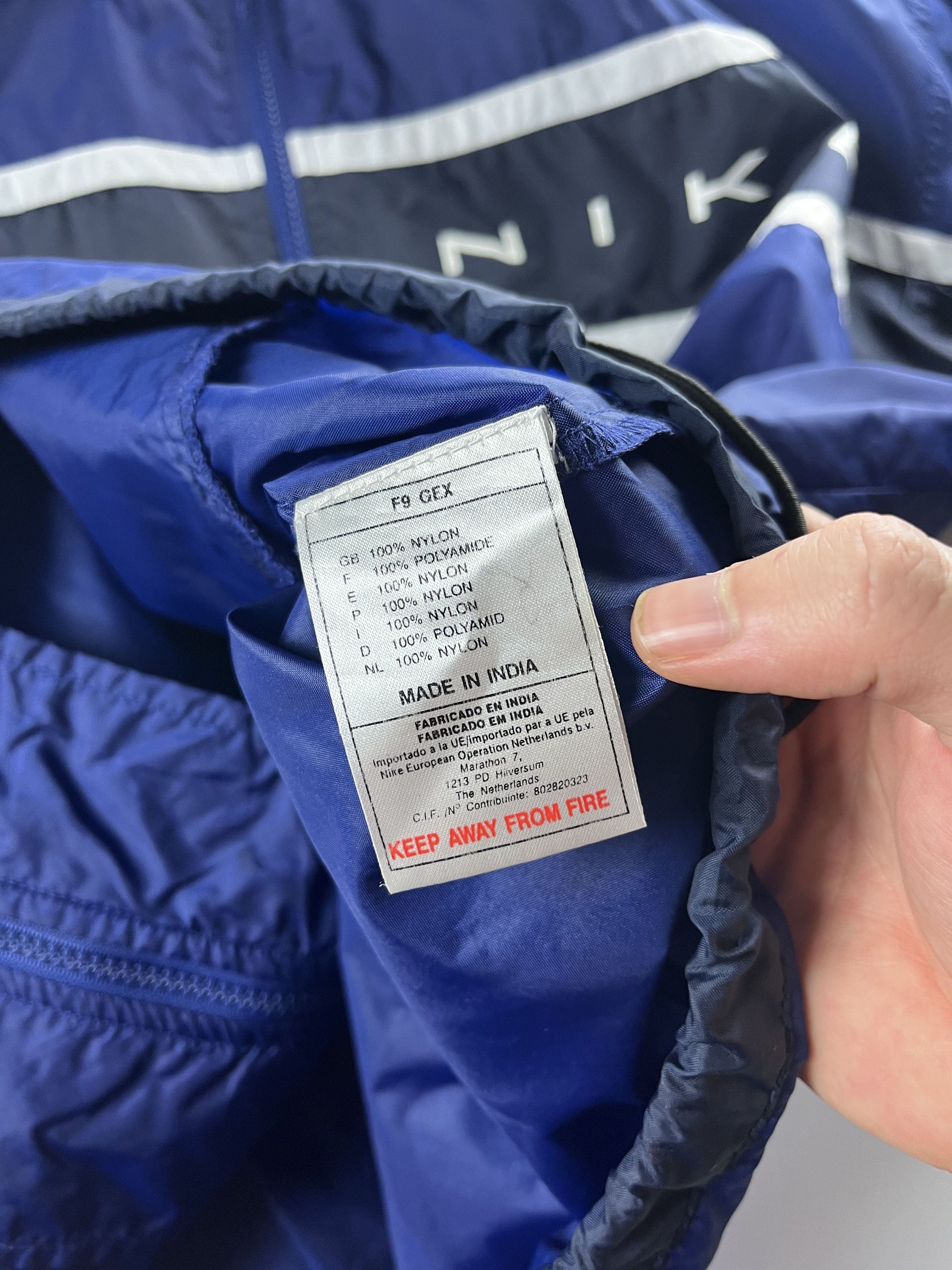 Nike × Vintage 90s Nike Vintage Nylon Track Jacket Size US XL / EU 56 / 4 - 9 Thumbnail