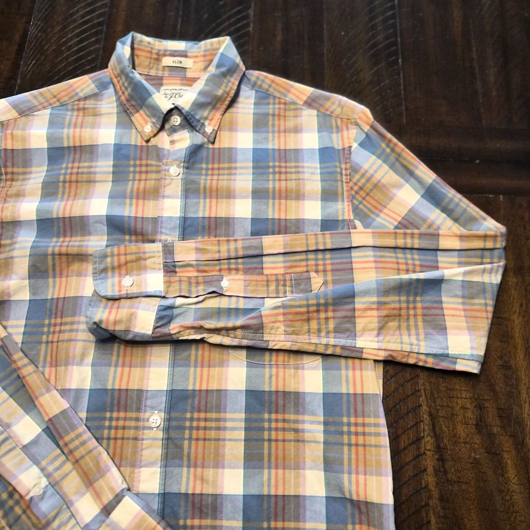 J.Crew J Crew Shirt Mens Small Blue Pink Check Button Down Long Sleeve Slim Fit Size US S / EU 44-46 / 1 - 2 Thumbnail