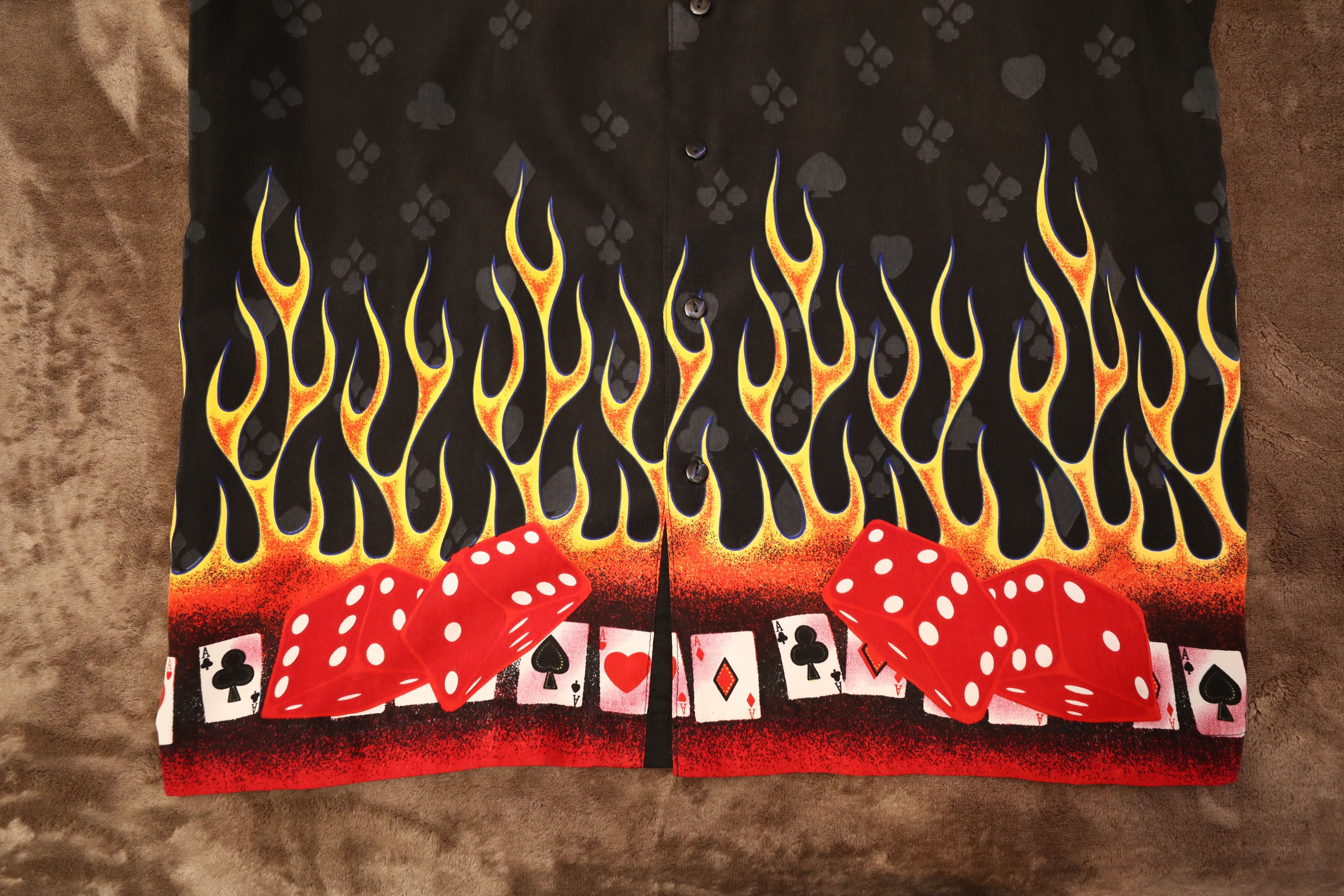 Vintage Vintage Las Vegas Flames Dice Gambling Bowling Shirt (L) Size US L / EU 52-54 / 3 - 4 Thumbnail