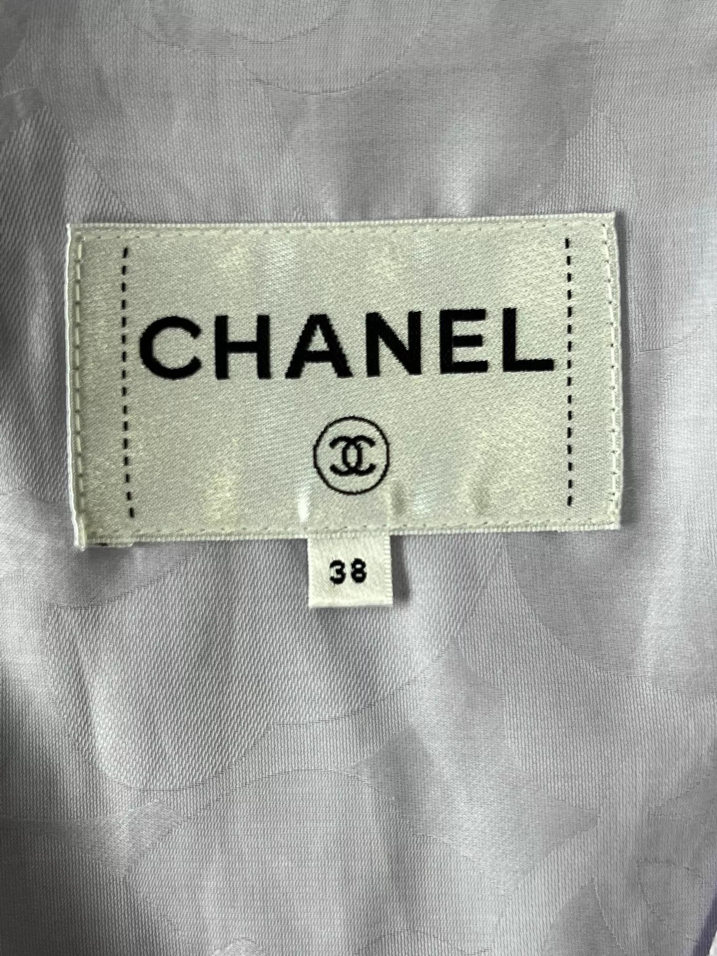 Chanel Chanel Women's Sleeveless Vest Light Purple Thin Striped 38 Size S / US 4 / IT 40 - 5 Thumbnail