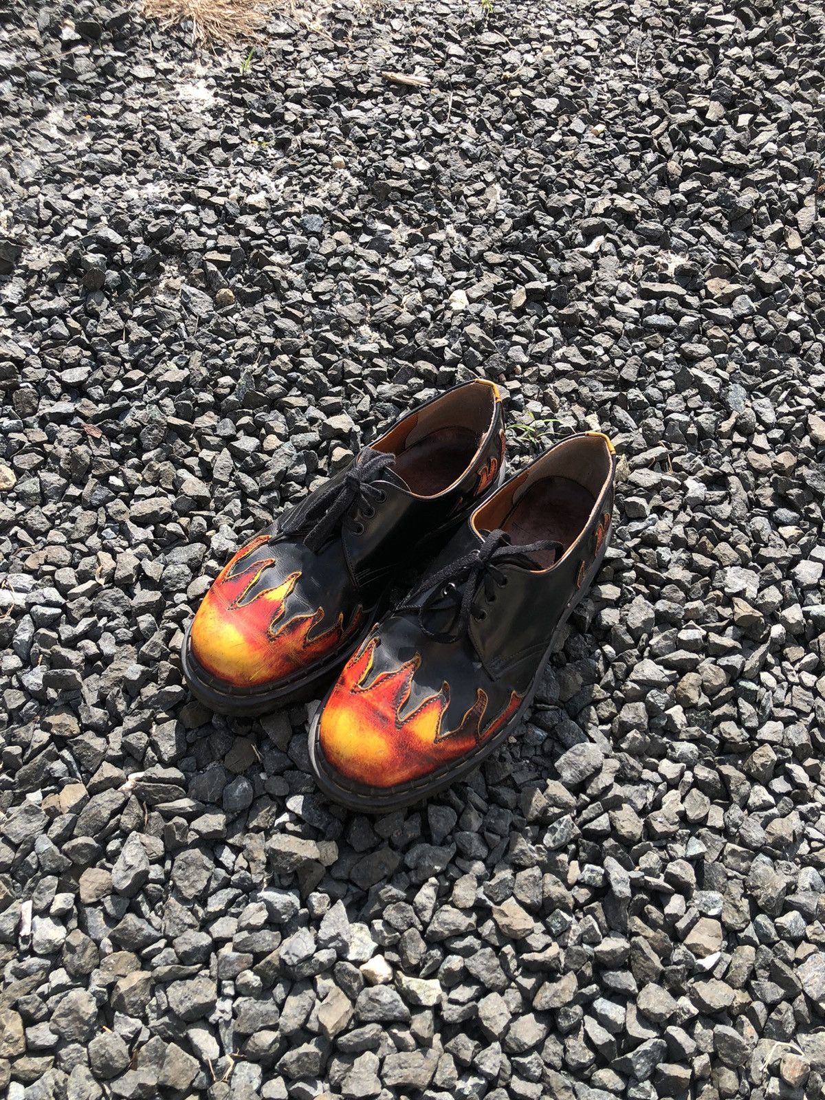 Designer Made In Usa Vintage Vintage rockabilly tradeair doc marten flamed leather Grailed