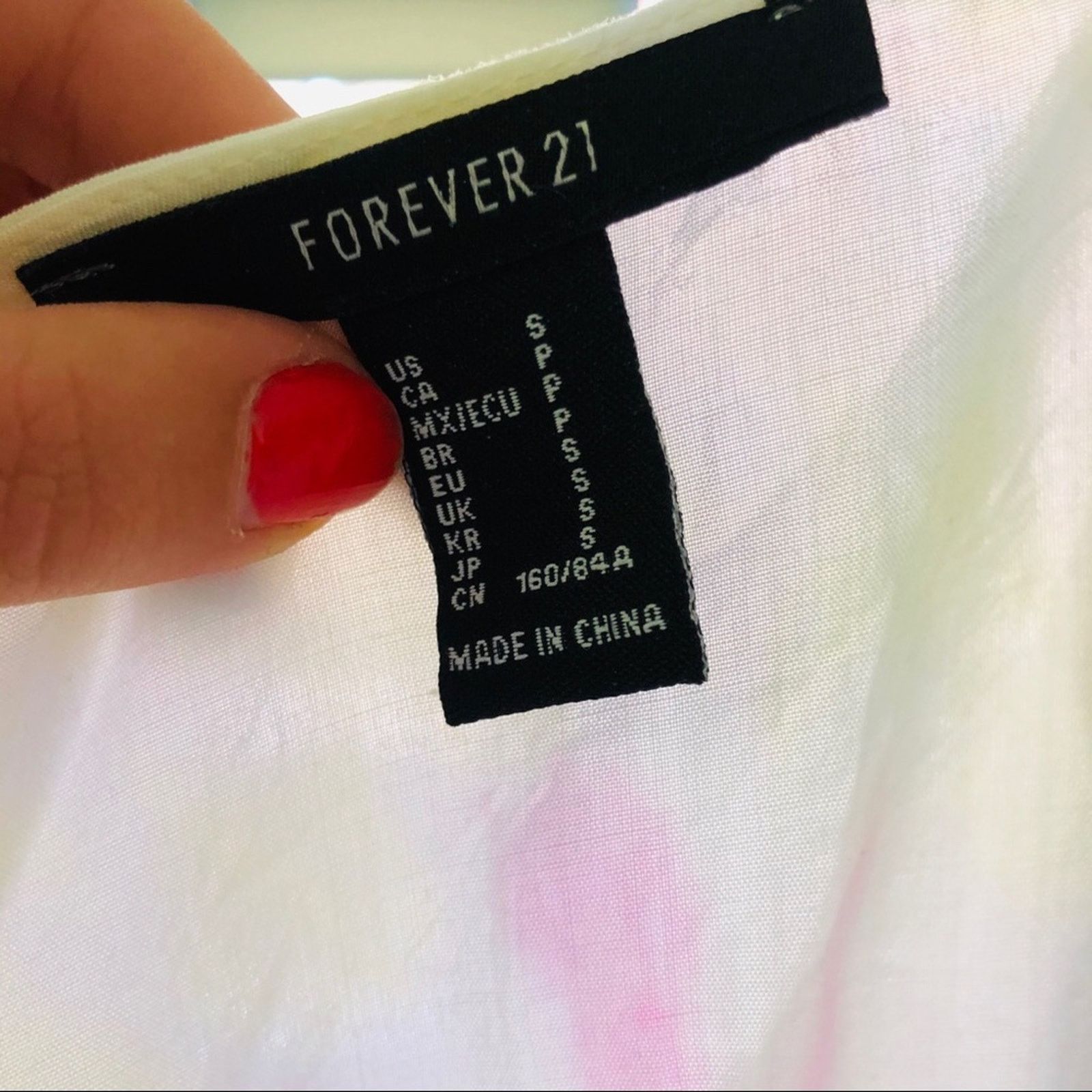 Forever 21 NEW Forever 21 White Pink Yellow Bell Sleeve Crop Top Shirt Size S / US 4 / IT 40 - 7 Thumbnail
