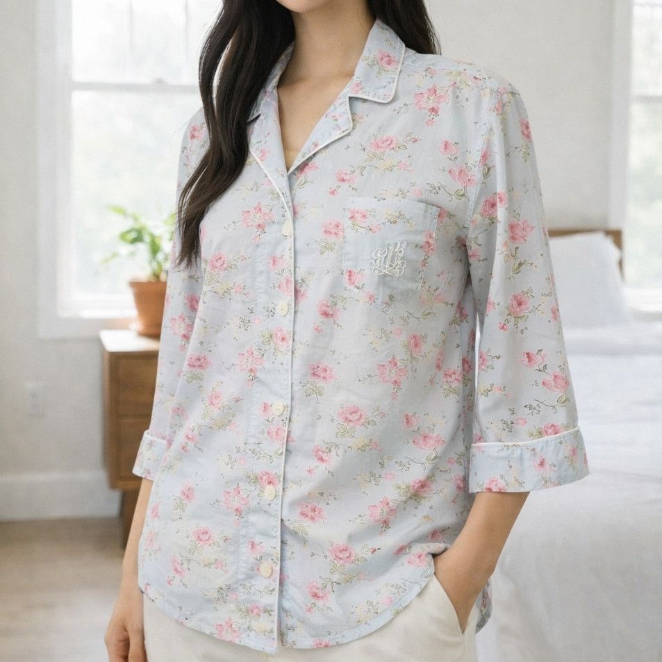 Lauren Ralph Lauren Lauren Ralph Lauren Pajama PJ Top Floral LRL Monogram M Size M / US 6-8 / IT 42-44 - 1 Thumbnail