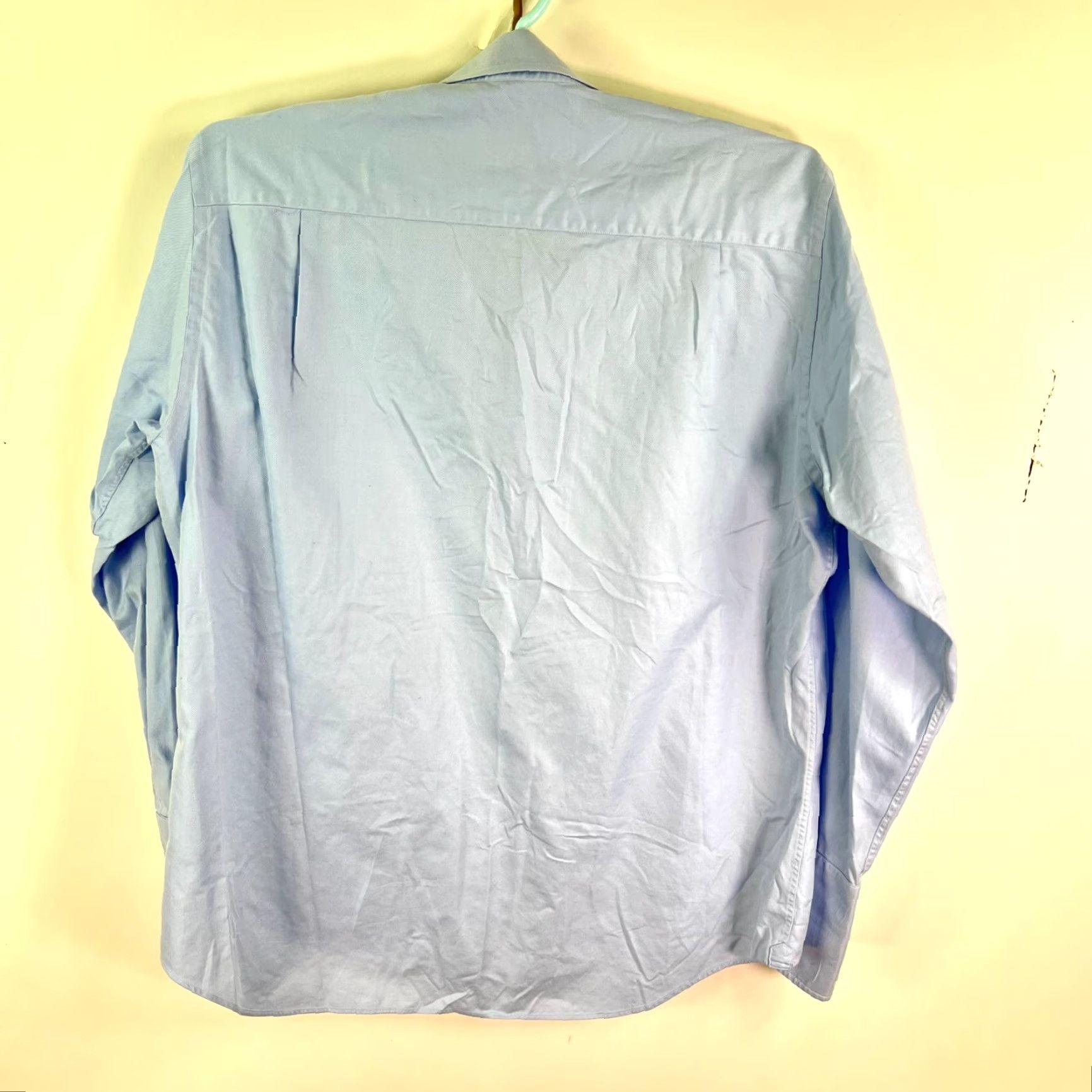 David Donahue VINTAGE David Donahue Dress Shirt Men 17 52 Blue Long Sleeve Regular 100% Cotton Solid Embroidered Logo Mens Size US XL / EU 56 / 4 - 6 Thumbnail