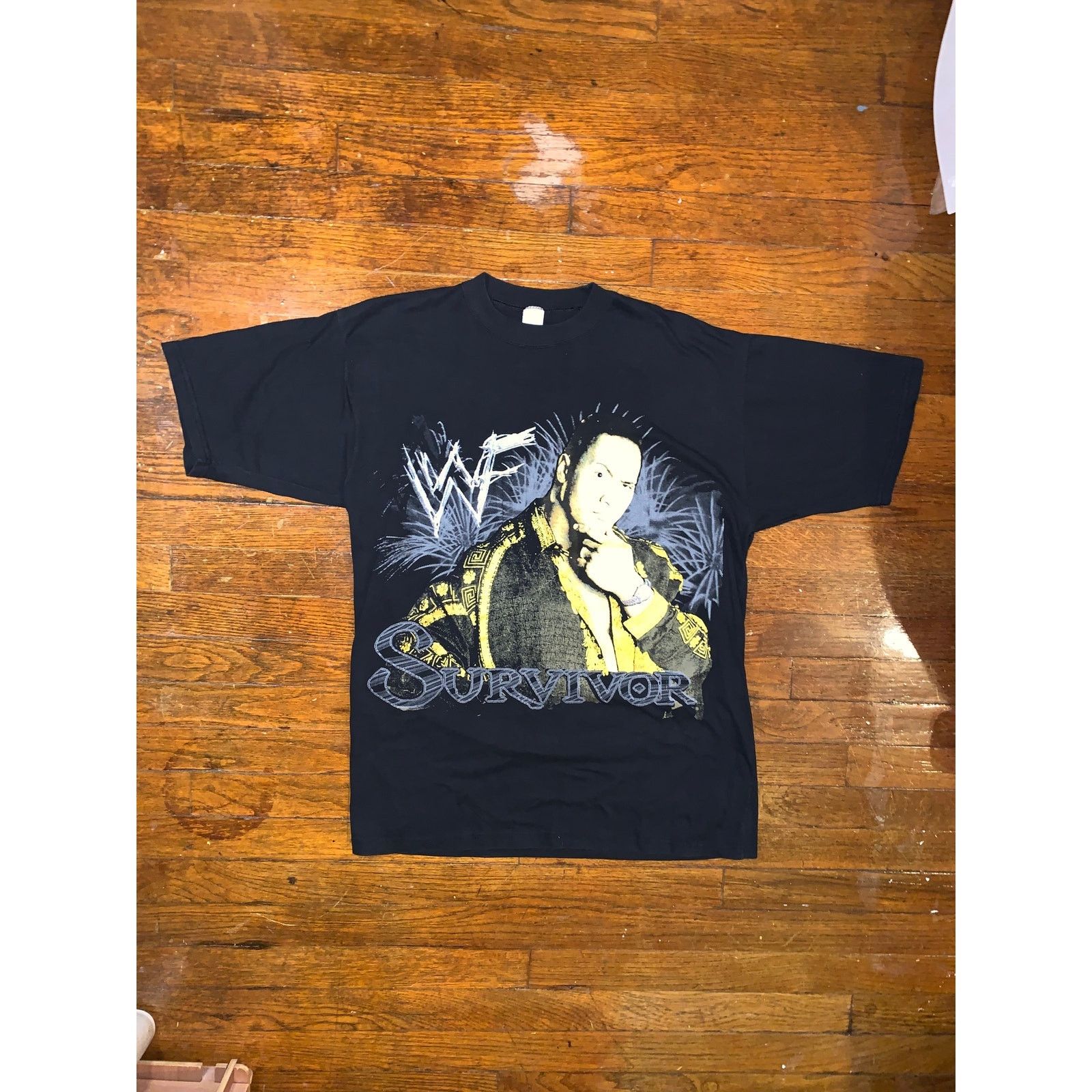 WWE Vintage The Rock Survivor Boot Tee Single Stitch Size US L / EU 52-54 / 3 - 3 Thumbnail