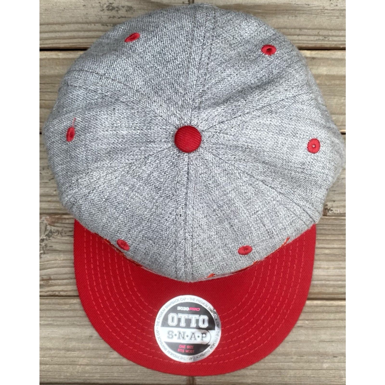 Vintage Bouchard Squad Embroidered Snapback Hat Gray Red Otto Cap Genie Bouchard Tennis Hat Size ONE SIZE - 5 Thumbnail