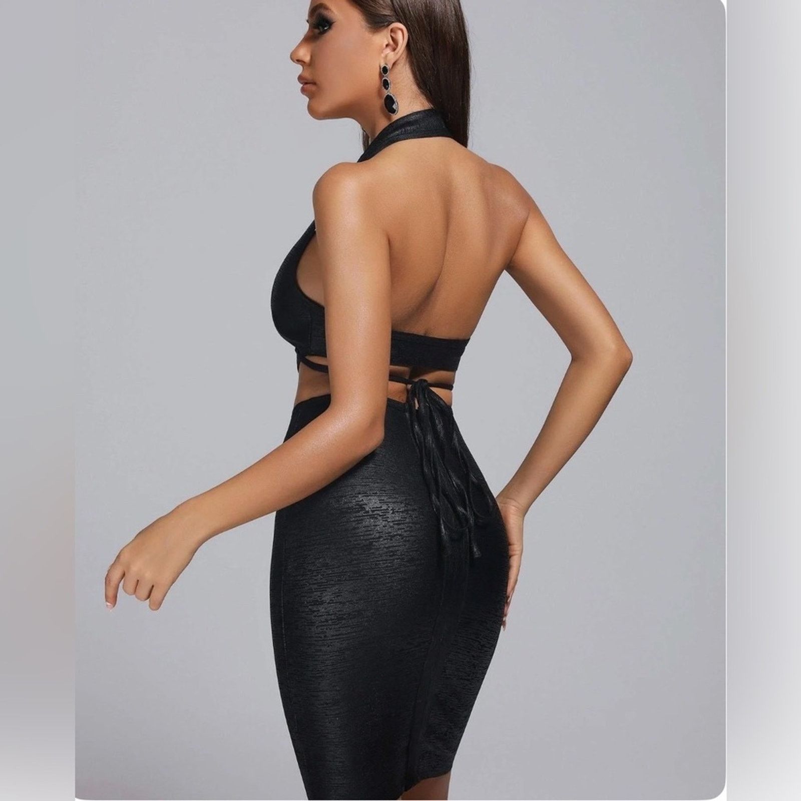 Other New Elegant Black Halter Bodycon Dress size S Size S / US 4 / IT 40 - 5 Thumbnail